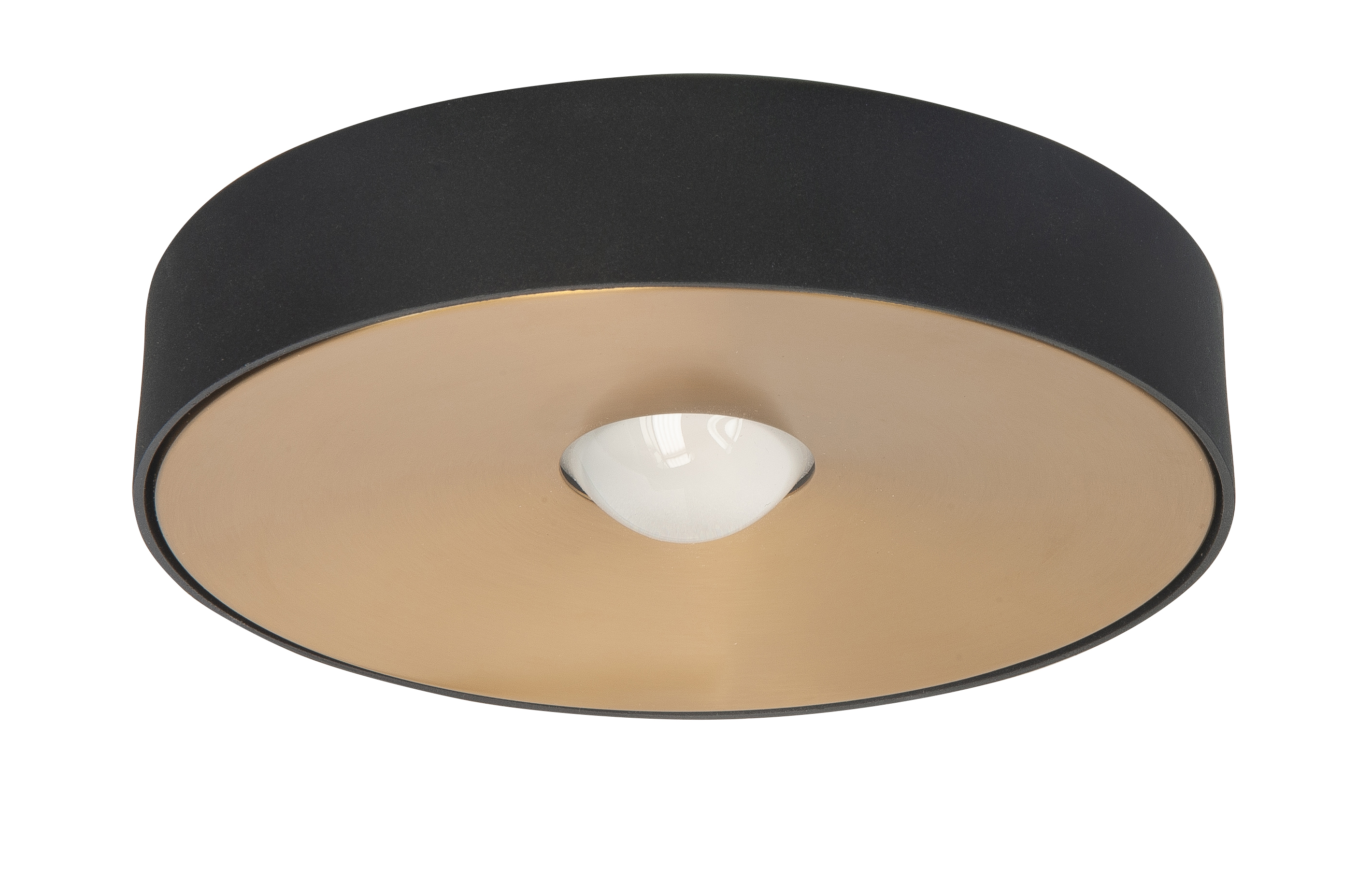 Plafondlamp Bright zwart + messing 20cm