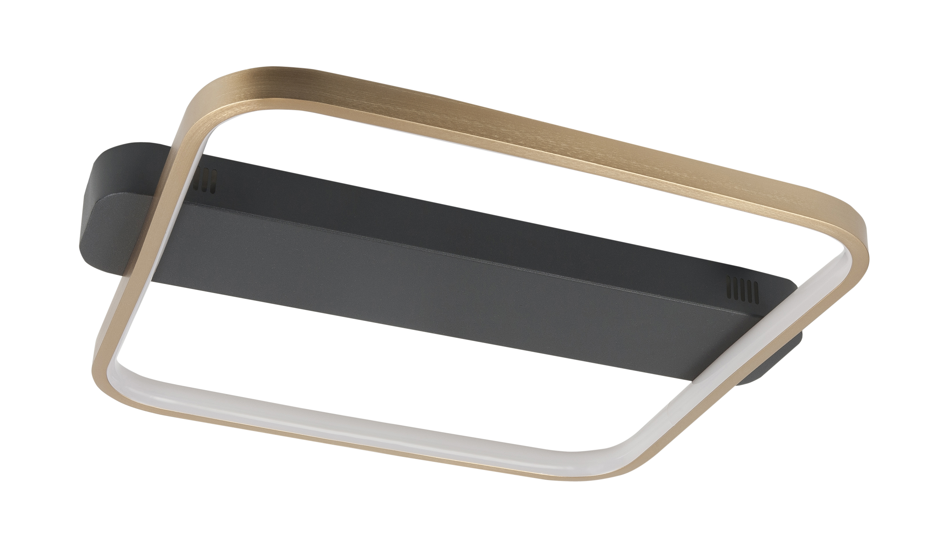 Plafondlamp Ascona zwart + goud breed