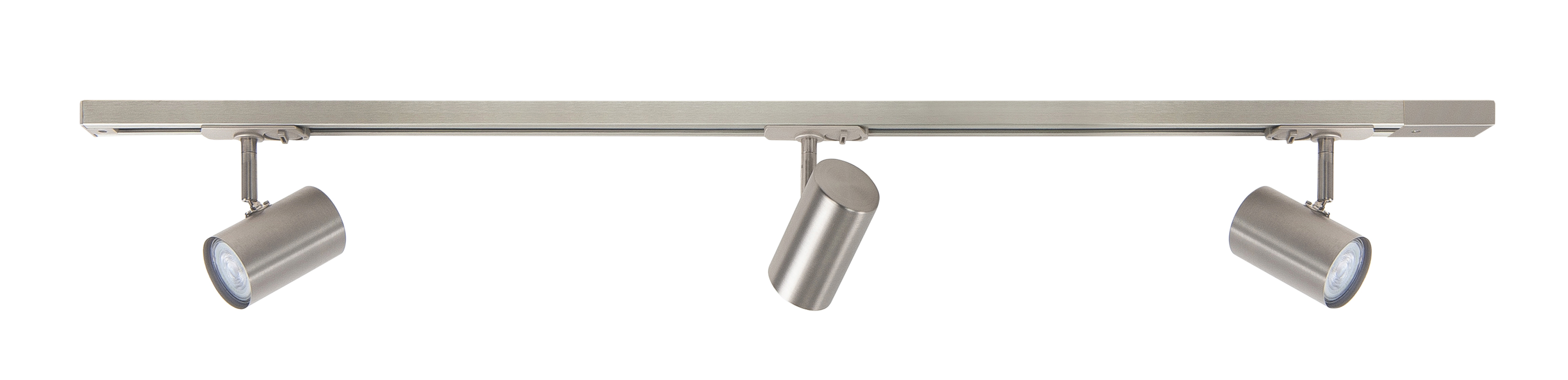 Plafondlamp Track nikkel 3 lichtpunten