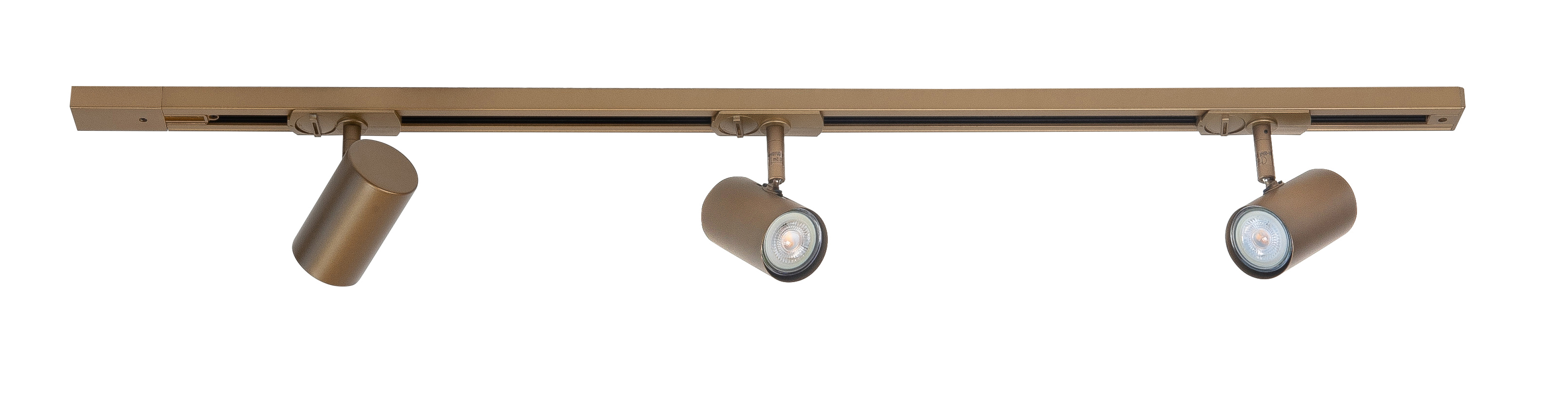 Plafondlamp Track brons 3 lichtpunten