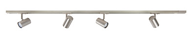 Plafondlamp Track nikkel 4 lichtpunten