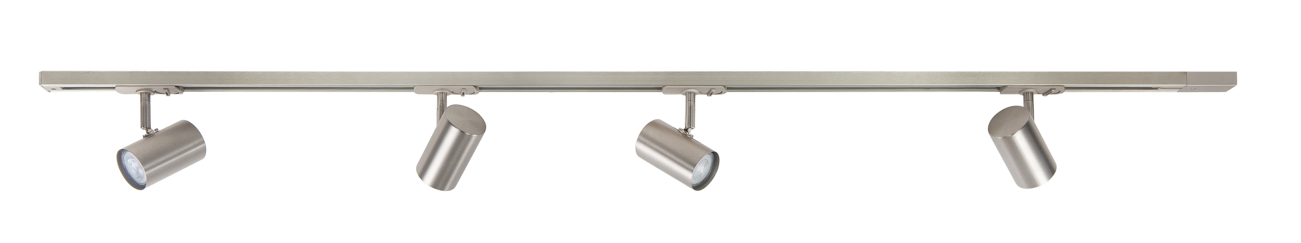 Plafondlamp Track nikkel 4 lichtpunten