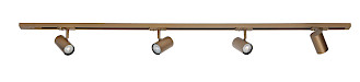 Plafondlamp Track brons 4 lichtpunten