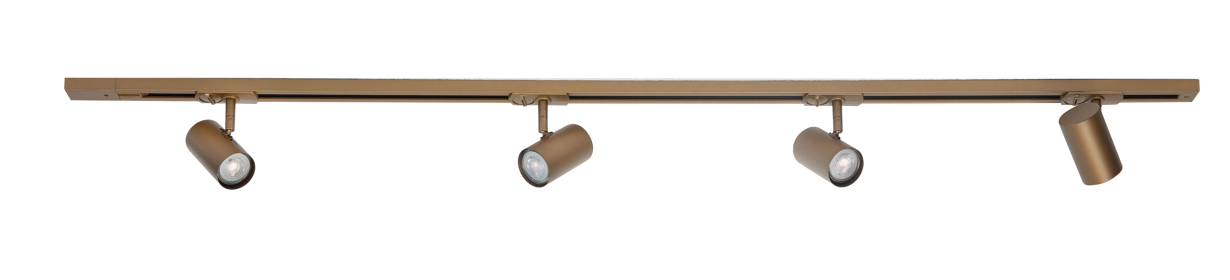 Plafondlamp Track brons 4 lichtpunten