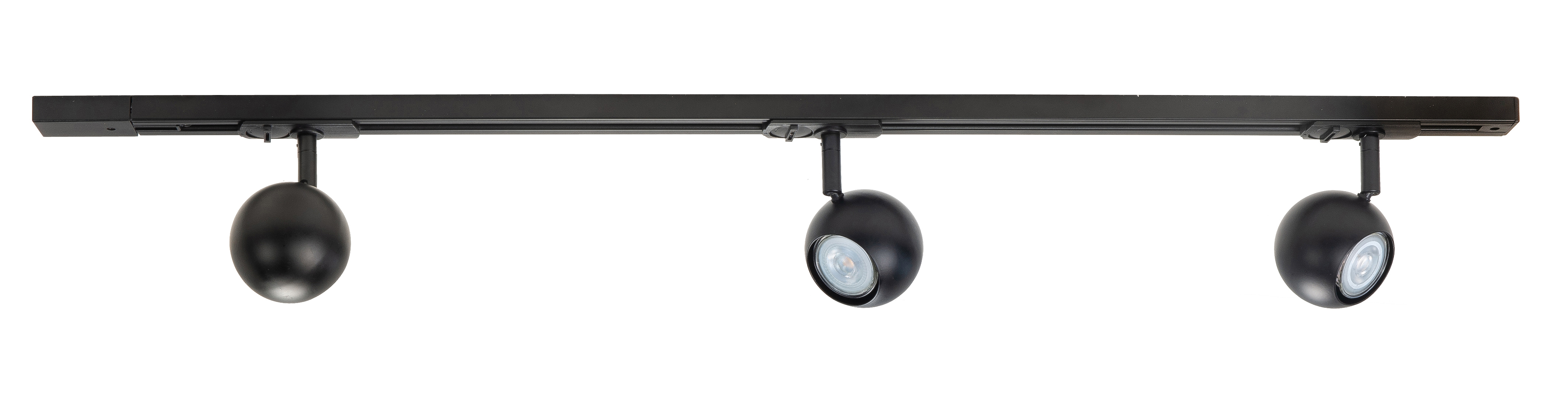 Plafondlamp Track bol zwart 3 lichtpunten