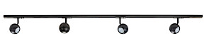 Plafondlamp Track bol zwart 4 lichtpunten