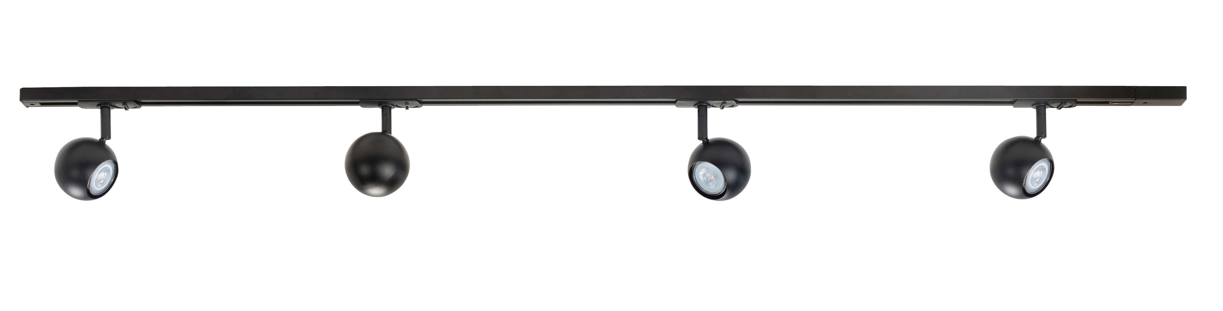 Plafondlamp Track bol zwart 4 lichtpunten