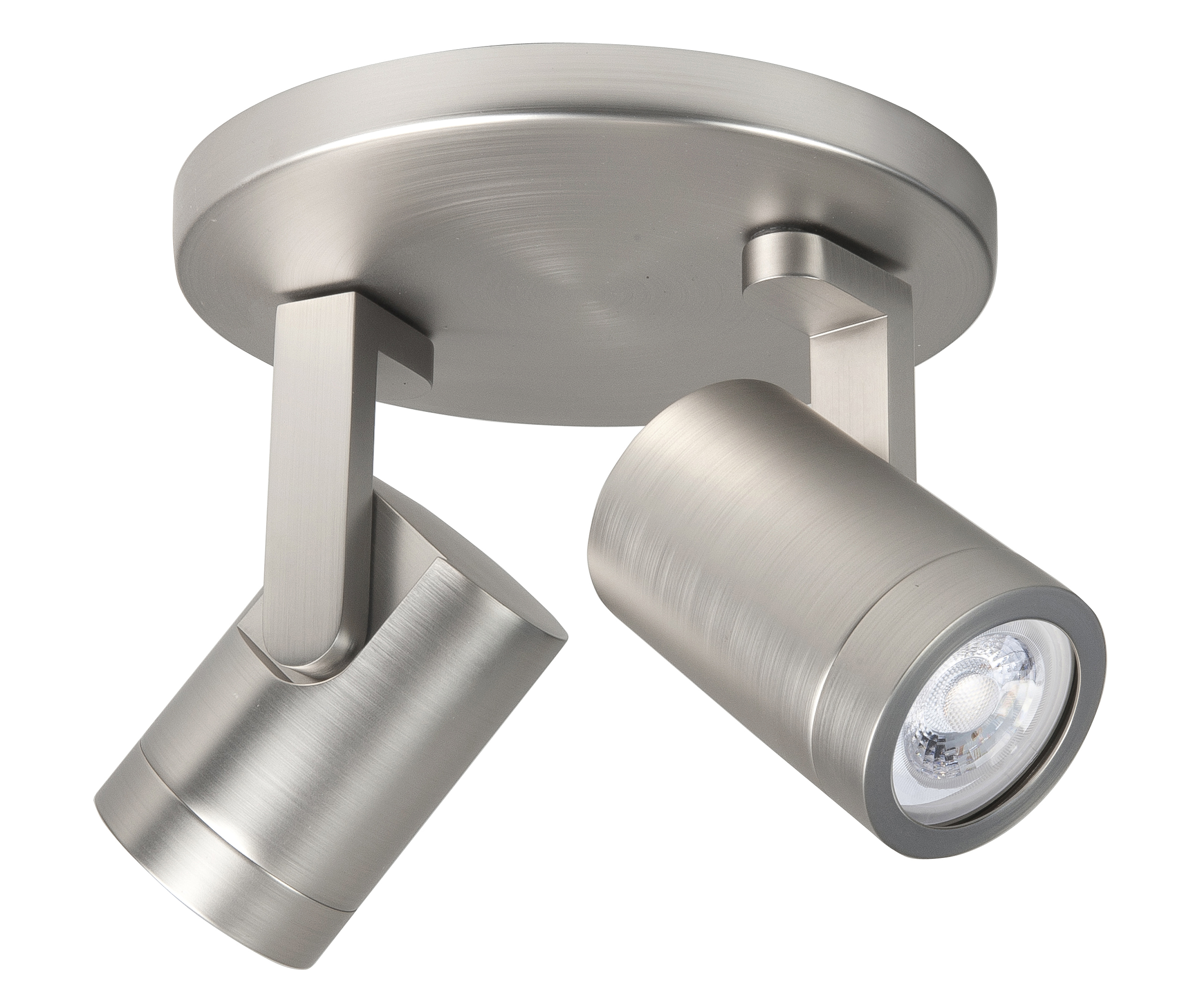 Plafondlamp Halo rond Spot nikkel 2 lichtpunten 17cm