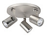 Plafondlamp Halo rond Spot nikkel 3 lichtpunten 25cm