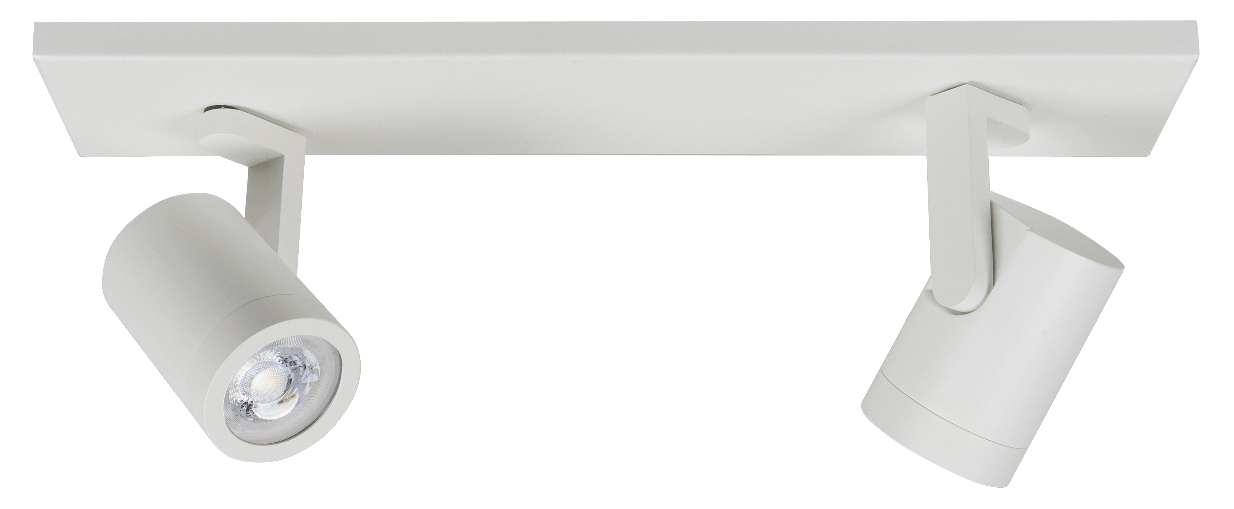 Plafondlamp Halo recht Spot Wit 2 lichtpunten