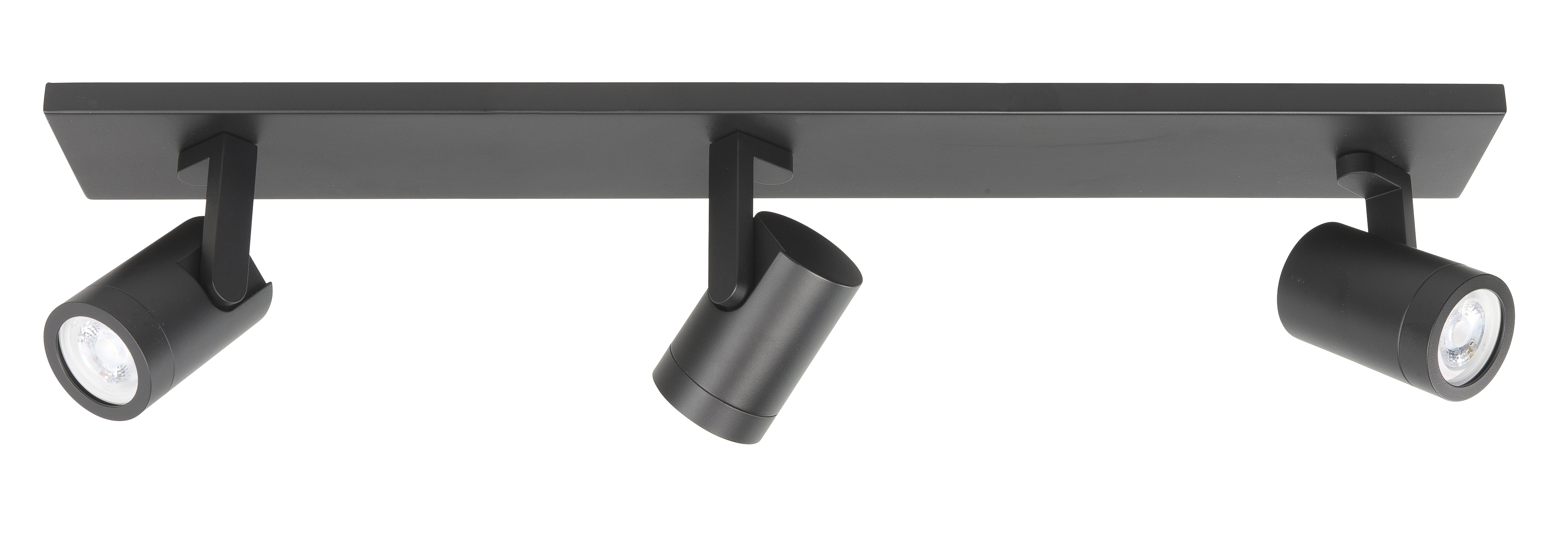 Plafondlamp Halo recht Spot zwart 3 lichtpunten
