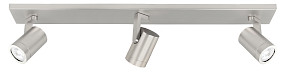 Plafondlamp Halo recht Spot nikkel 3 lichtpunten