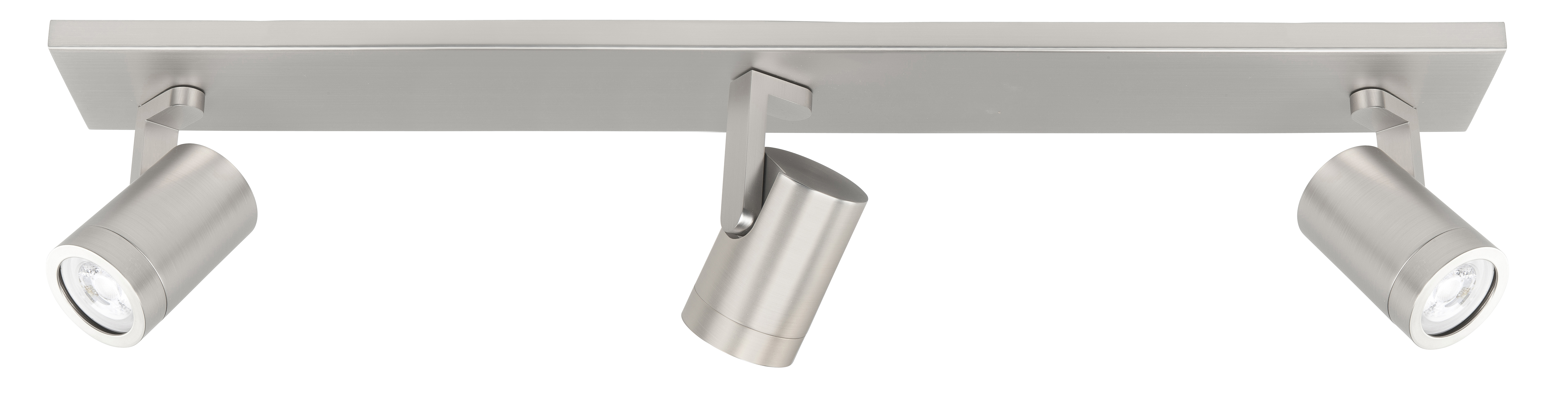 Plafondlamp Halo recht Spot nikkel 3 lichtpunten