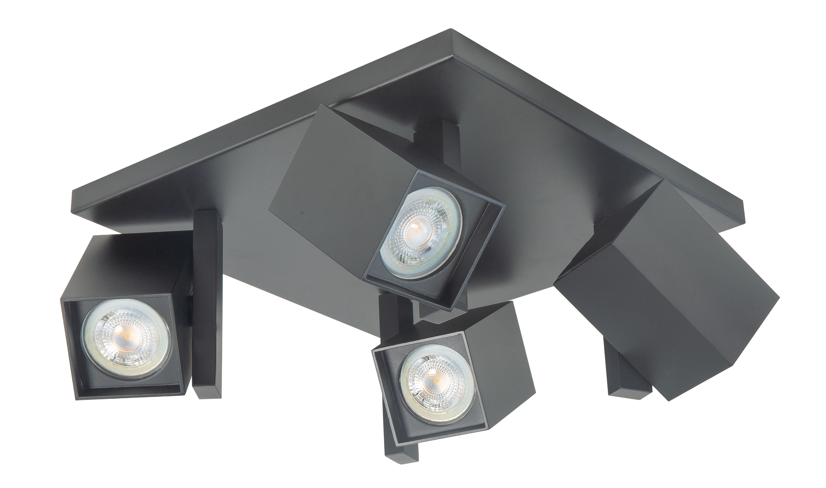 Plafondlamp Oslo zwart 4 lichtpunten