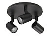 Plafondlamp Rain rond zwart 3 lichtpunten