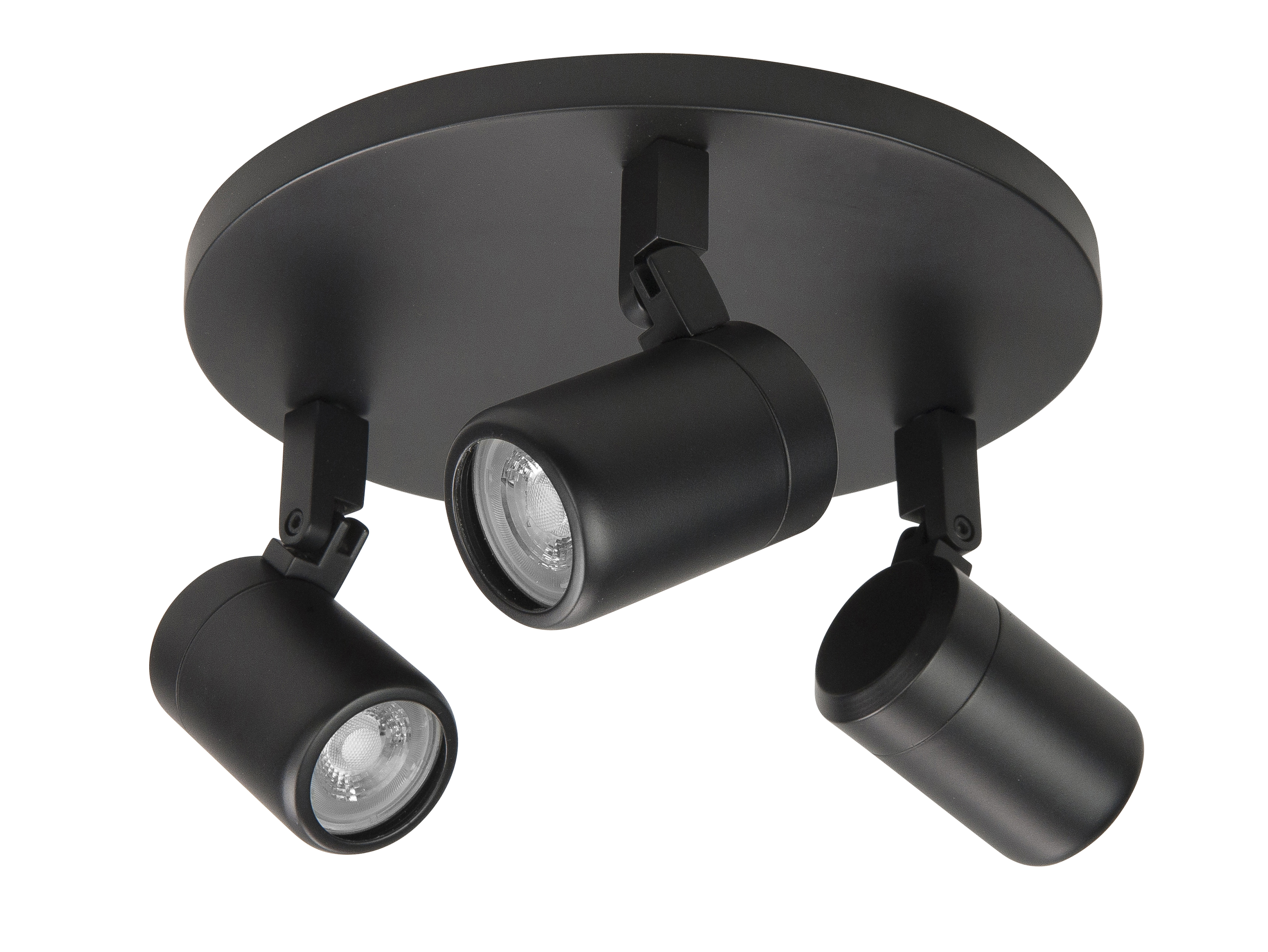 Plafondlamp Rain rond zwart 3 lichtpunten