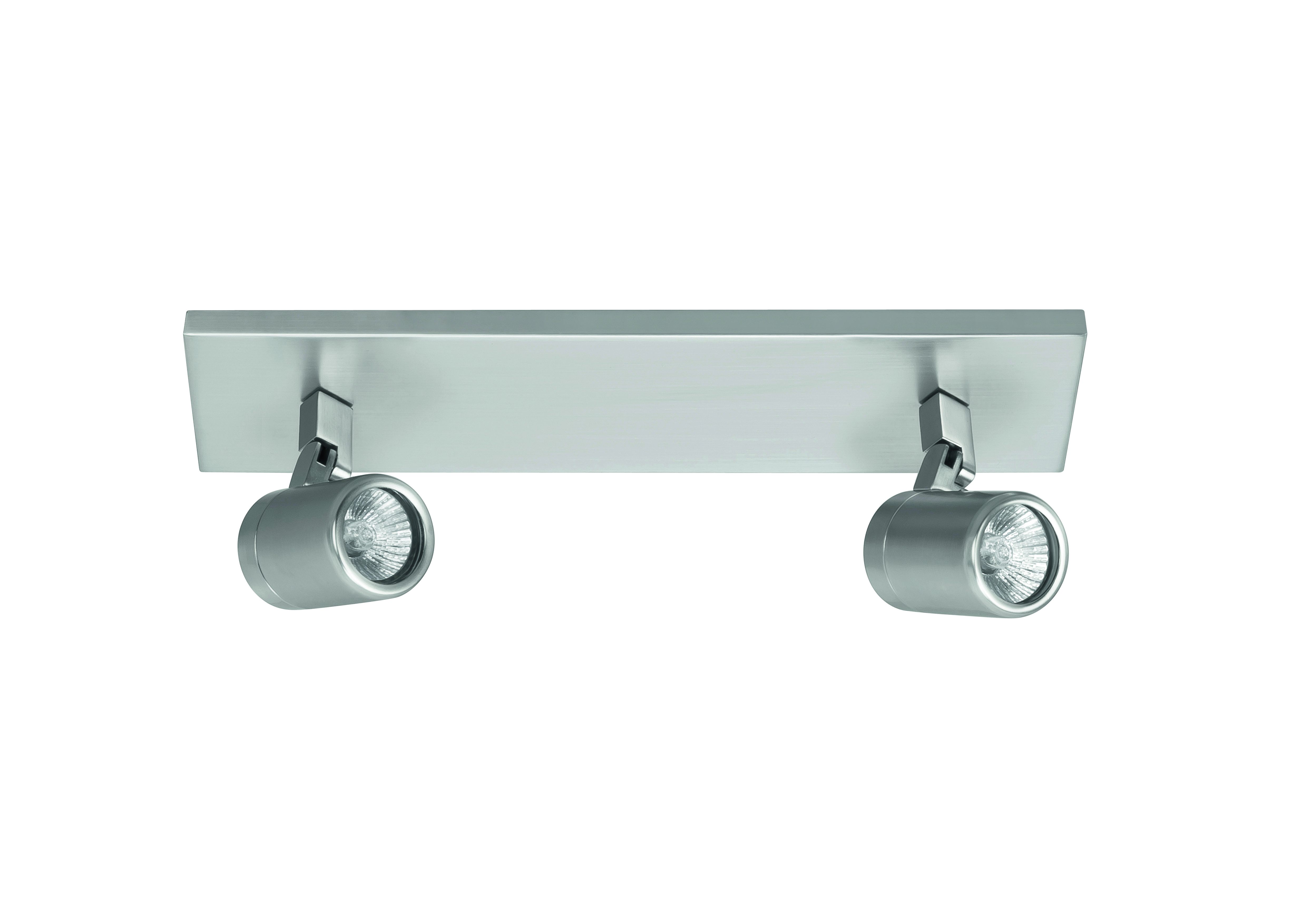 Plafondlamp Rain rechthoek nikkel 2 lichtpunten