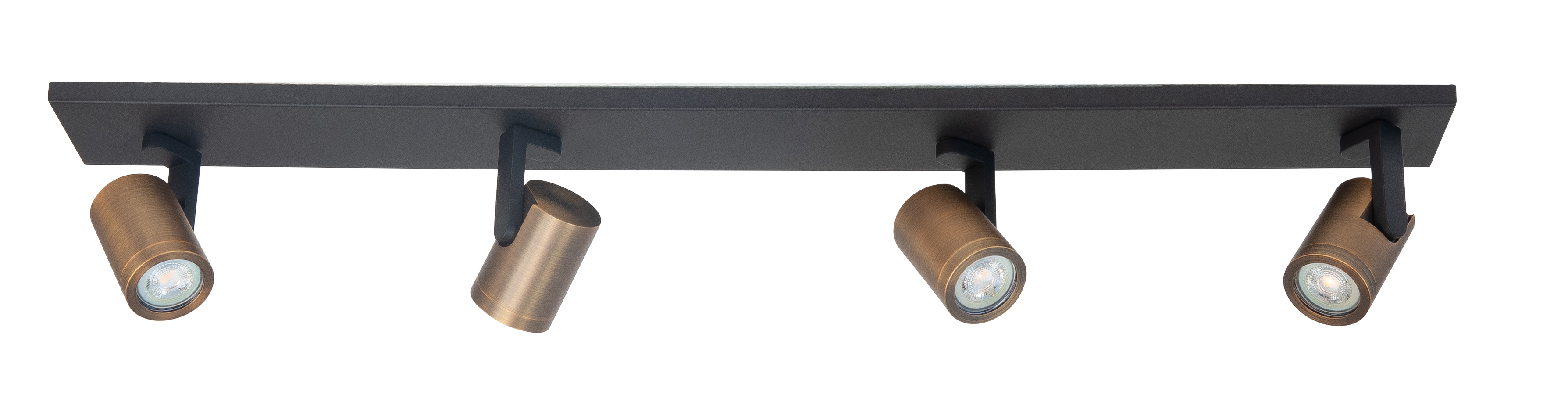 Plafondlamp Halo zwart + brons 4 lichtpunten