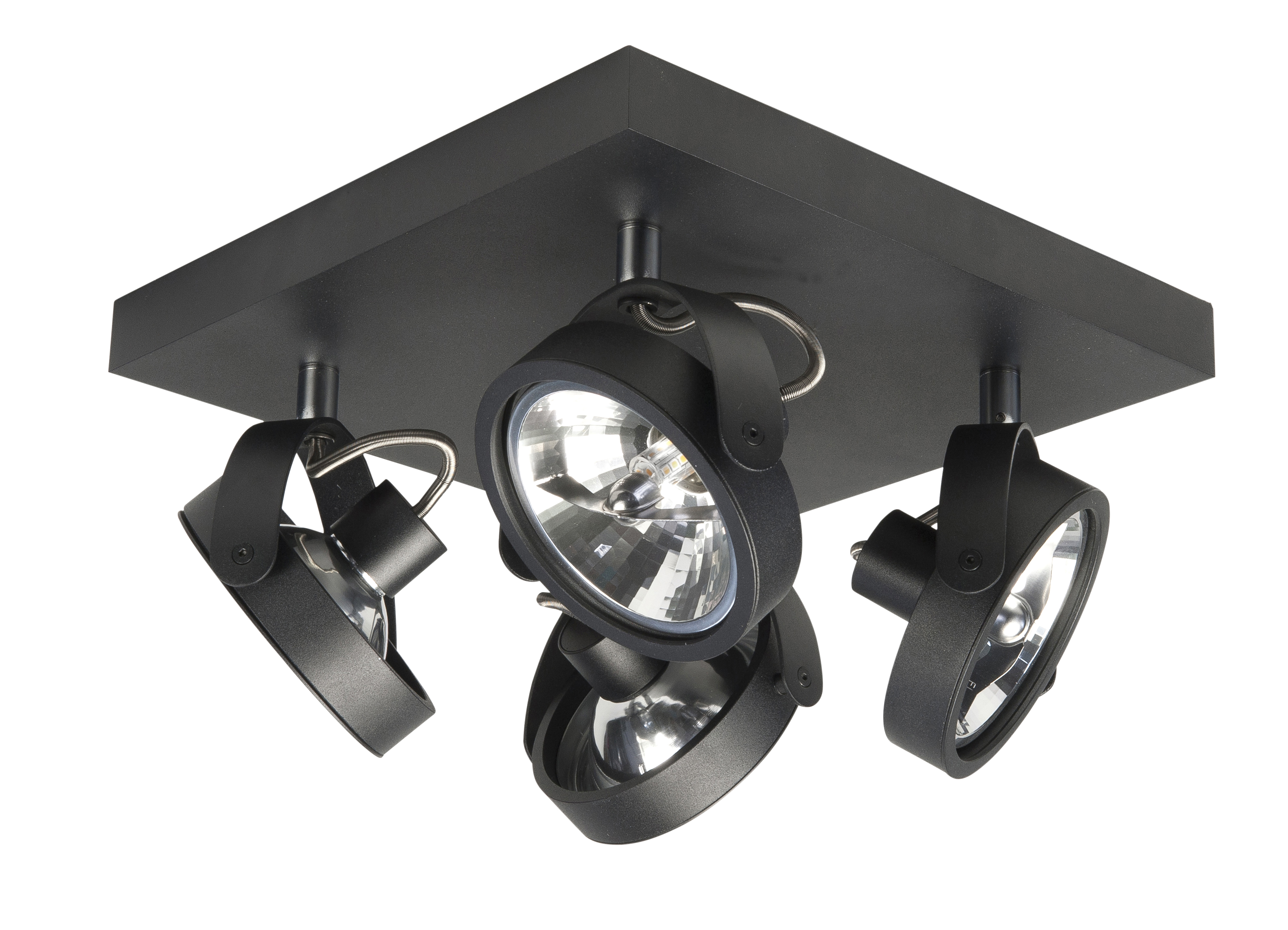 Plafondlamp Malta zwart 4 lichtpunten