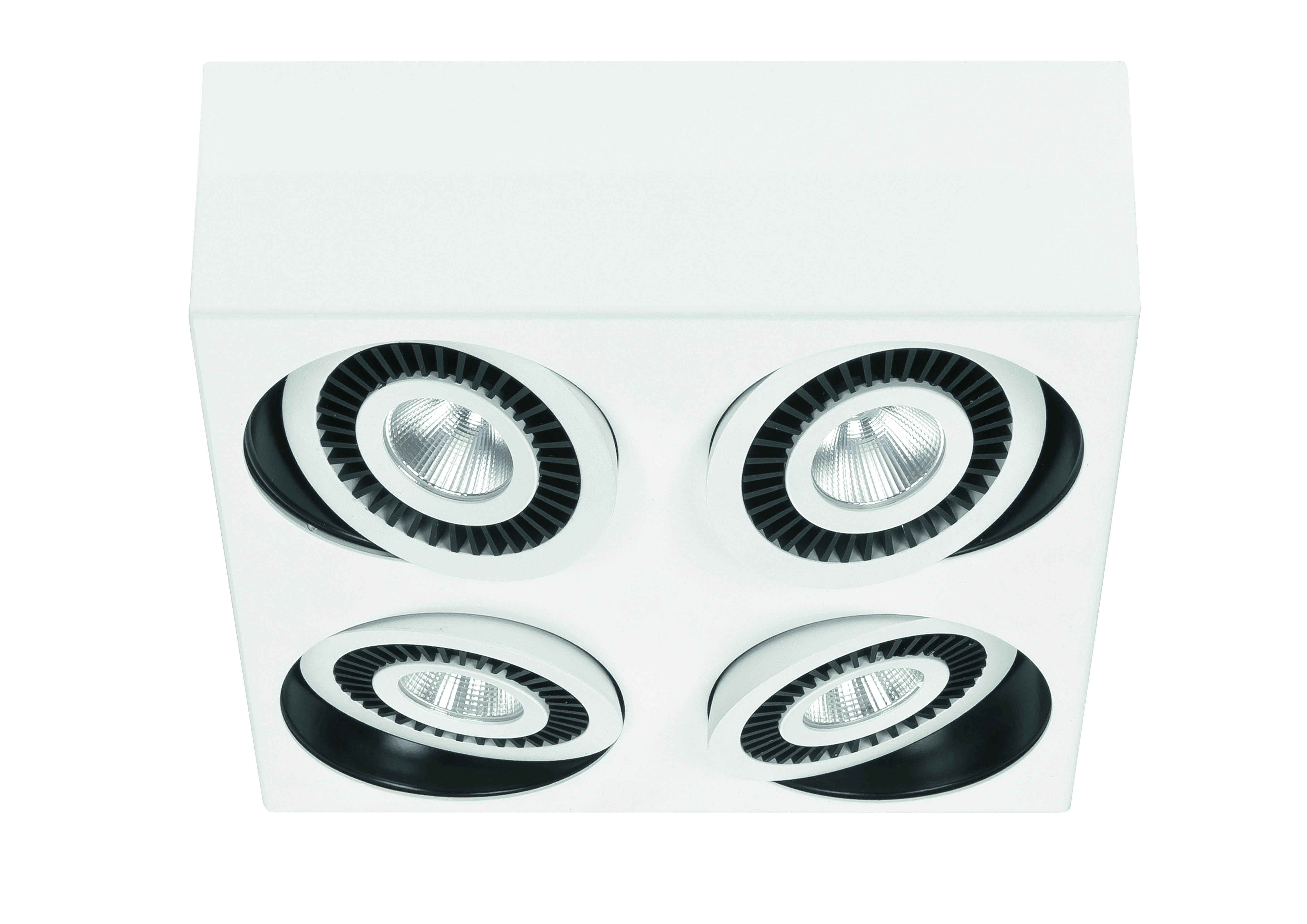 Plafondlamp Eye vierkant Wit 4 lichtpunten