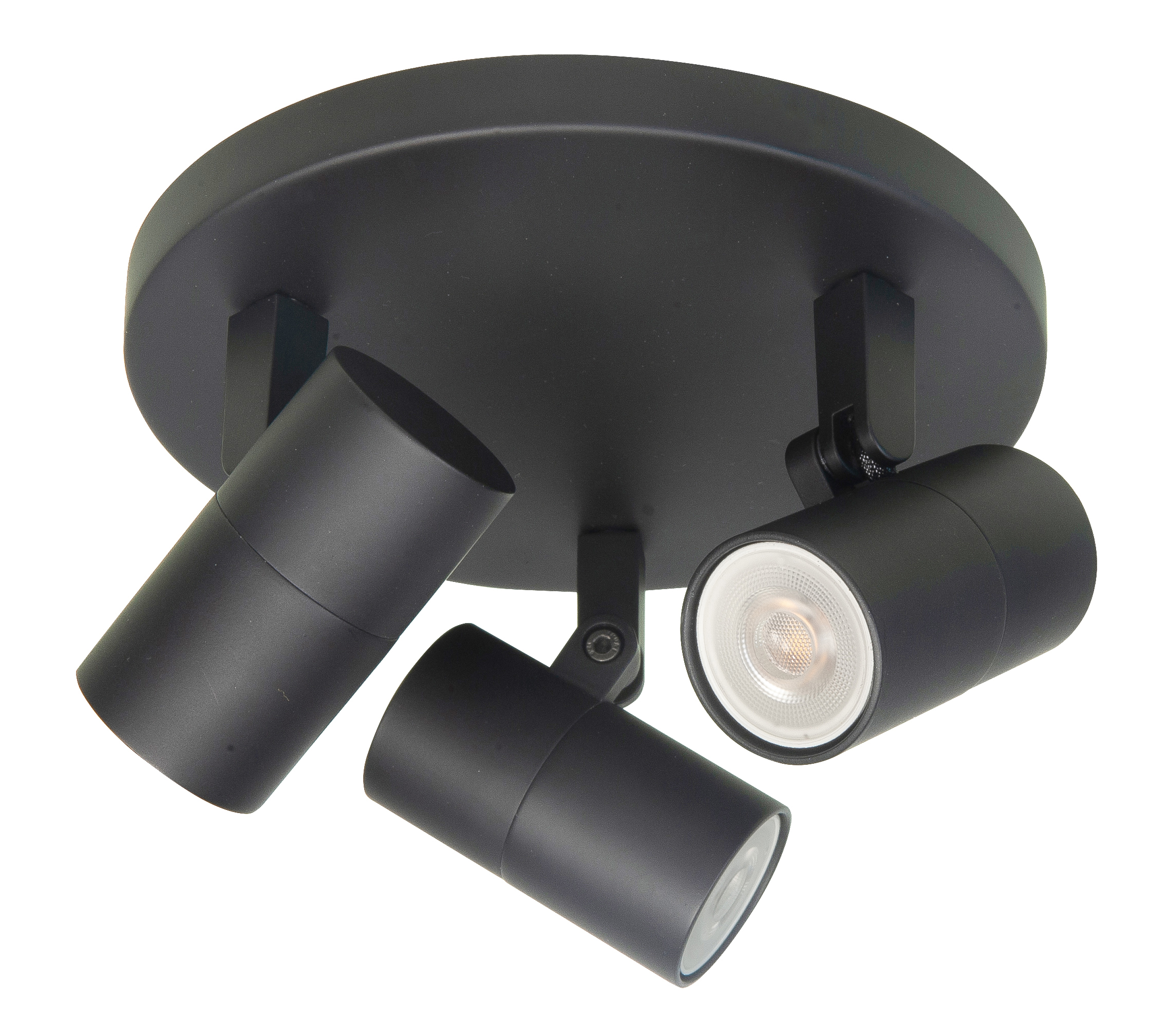 Plafondlamp Piccolo rond zwart 3 lichtpunten