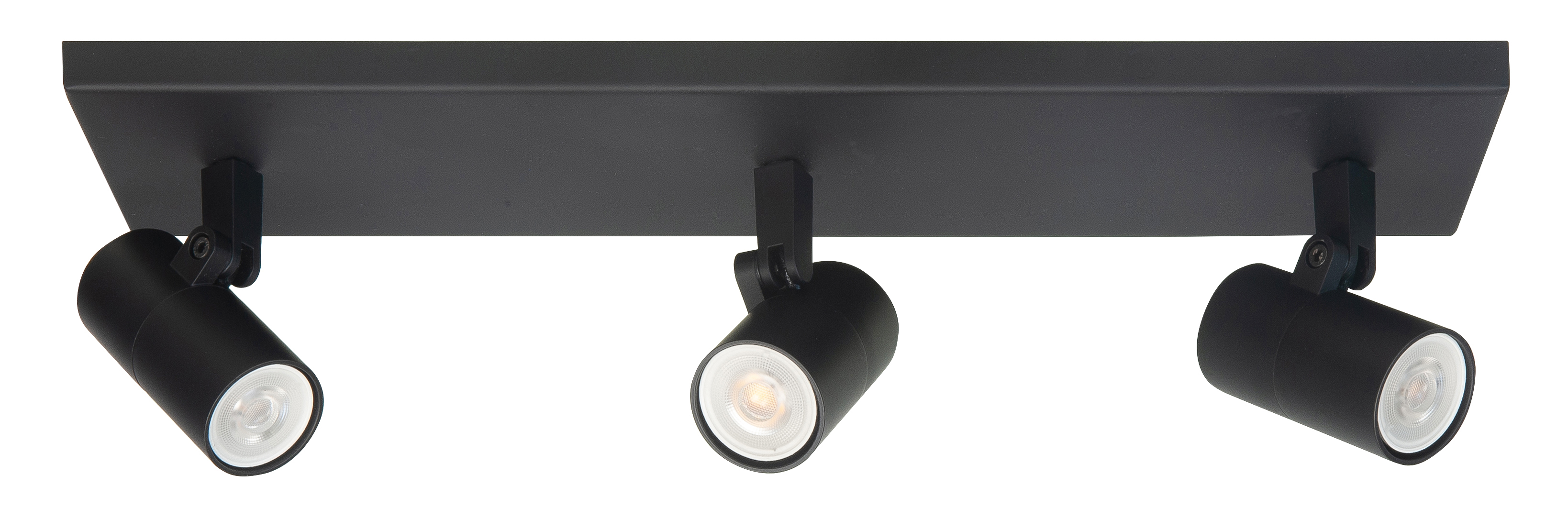 Plafondlamp Piccolo rechthoek zwart 3 lichtpunten