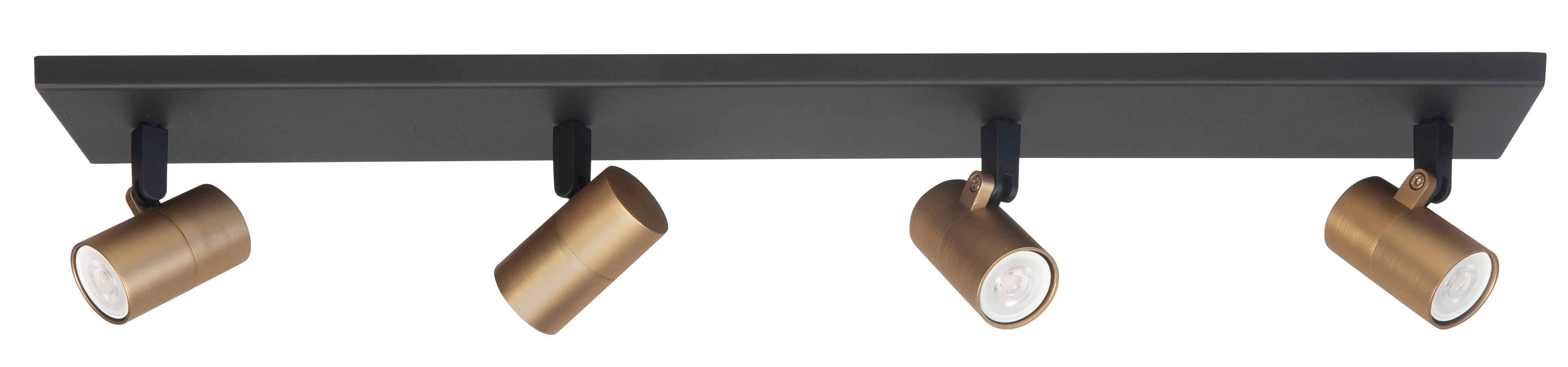 Plafondlamp Piccolo zwart + messing 4 lichtpunten