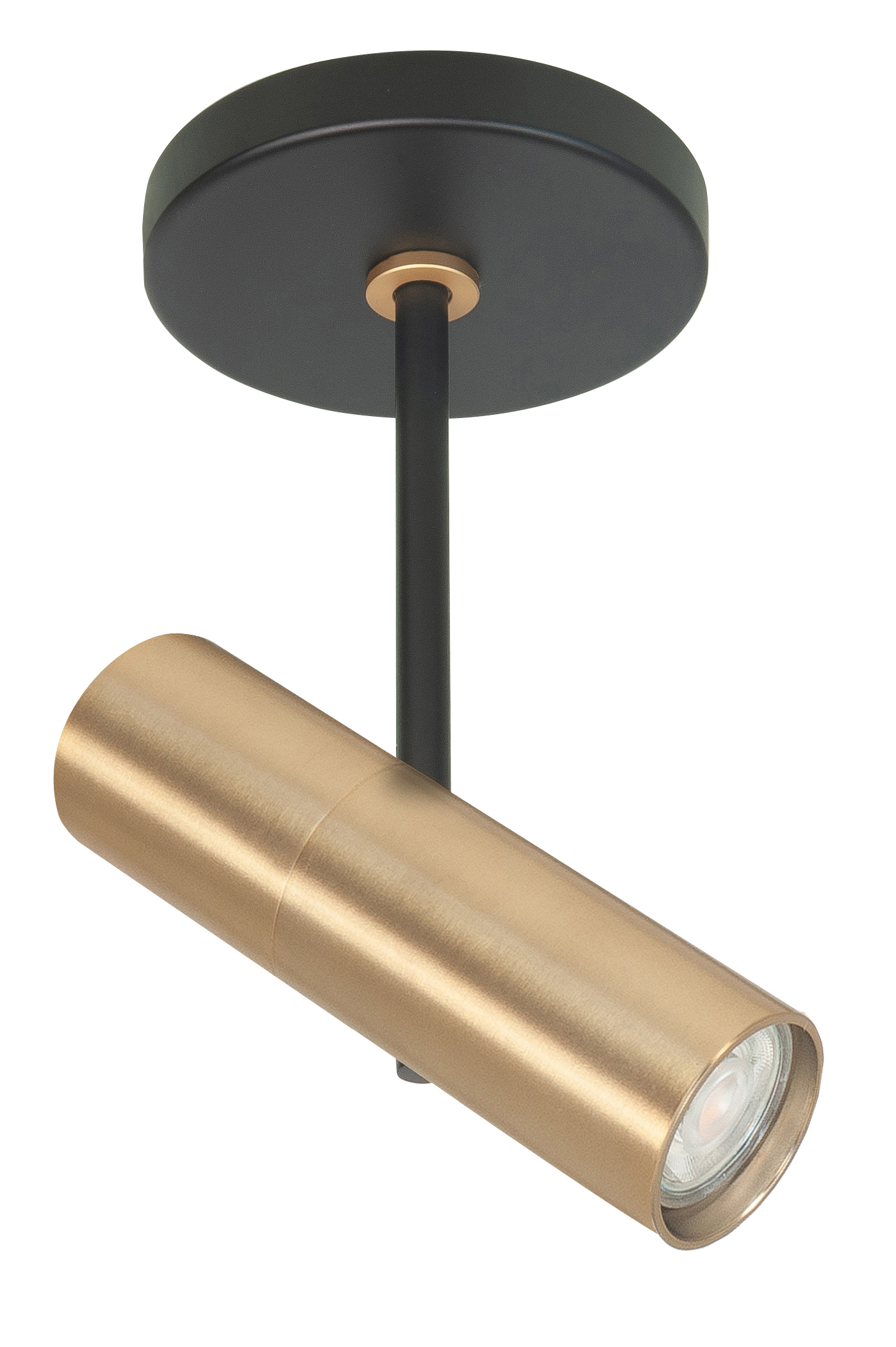 Plafondlamp Trend rond zwart + messing