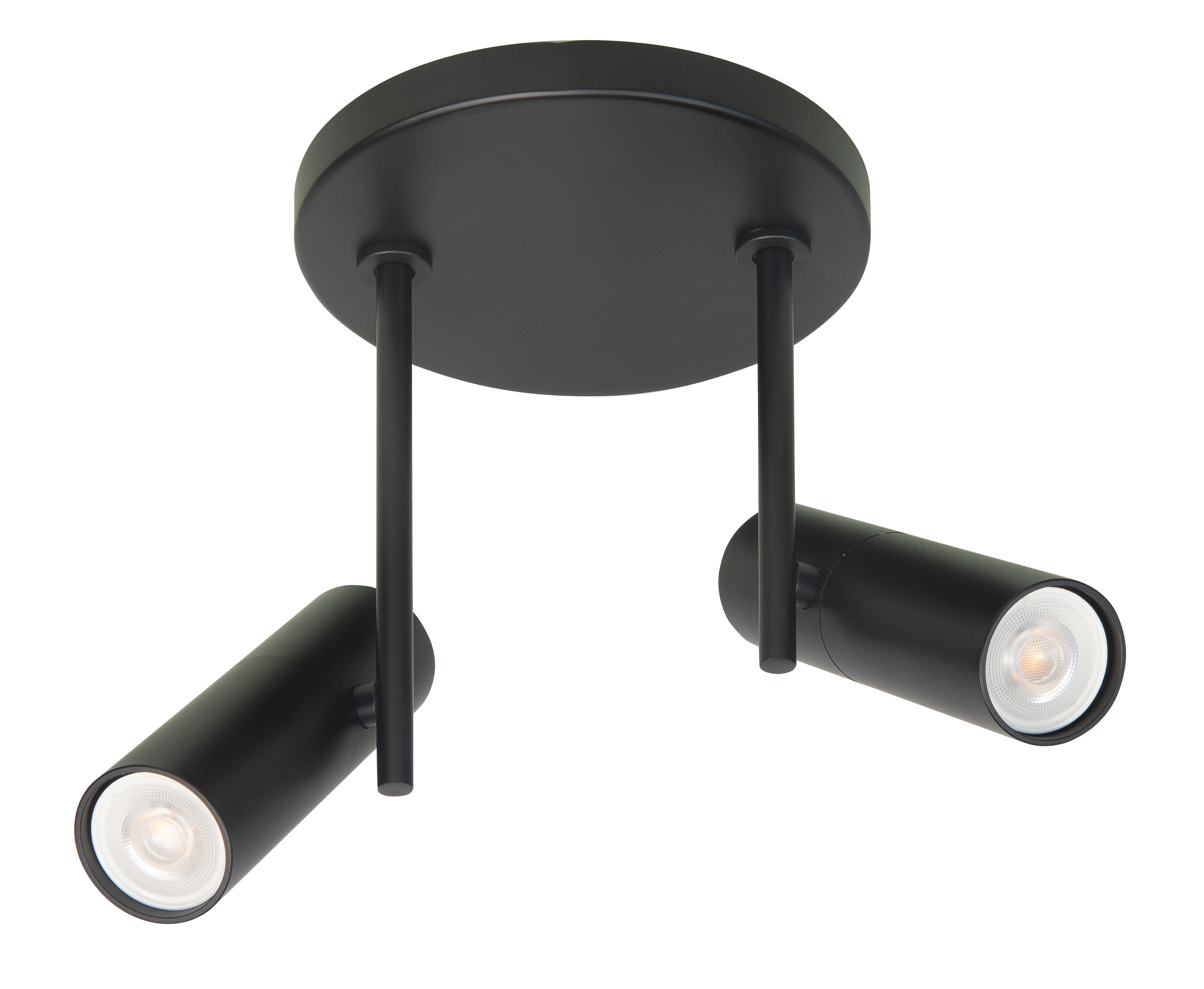 Plafondlamp Trend rond zwart 2 lichtpunten