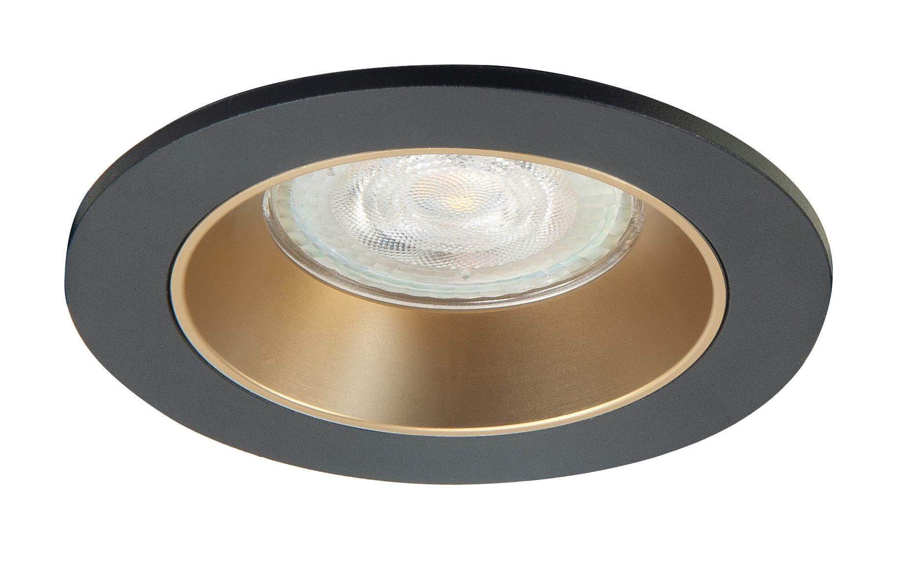 Plafondlamp Downlights zwart + goud 9cm