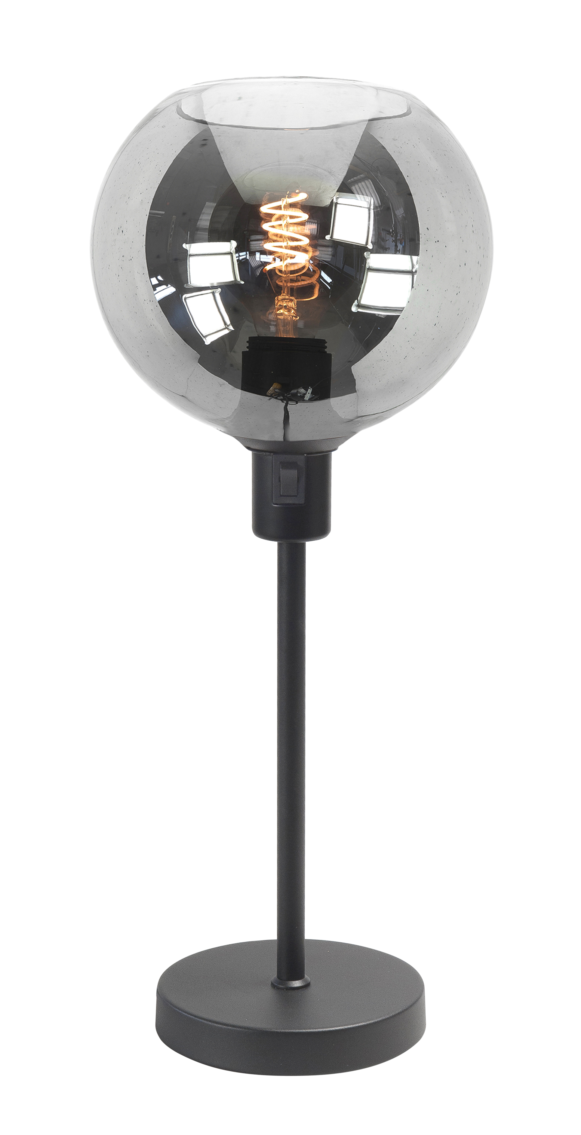Tafellamp Fantasy Globe zwart + smoke glas