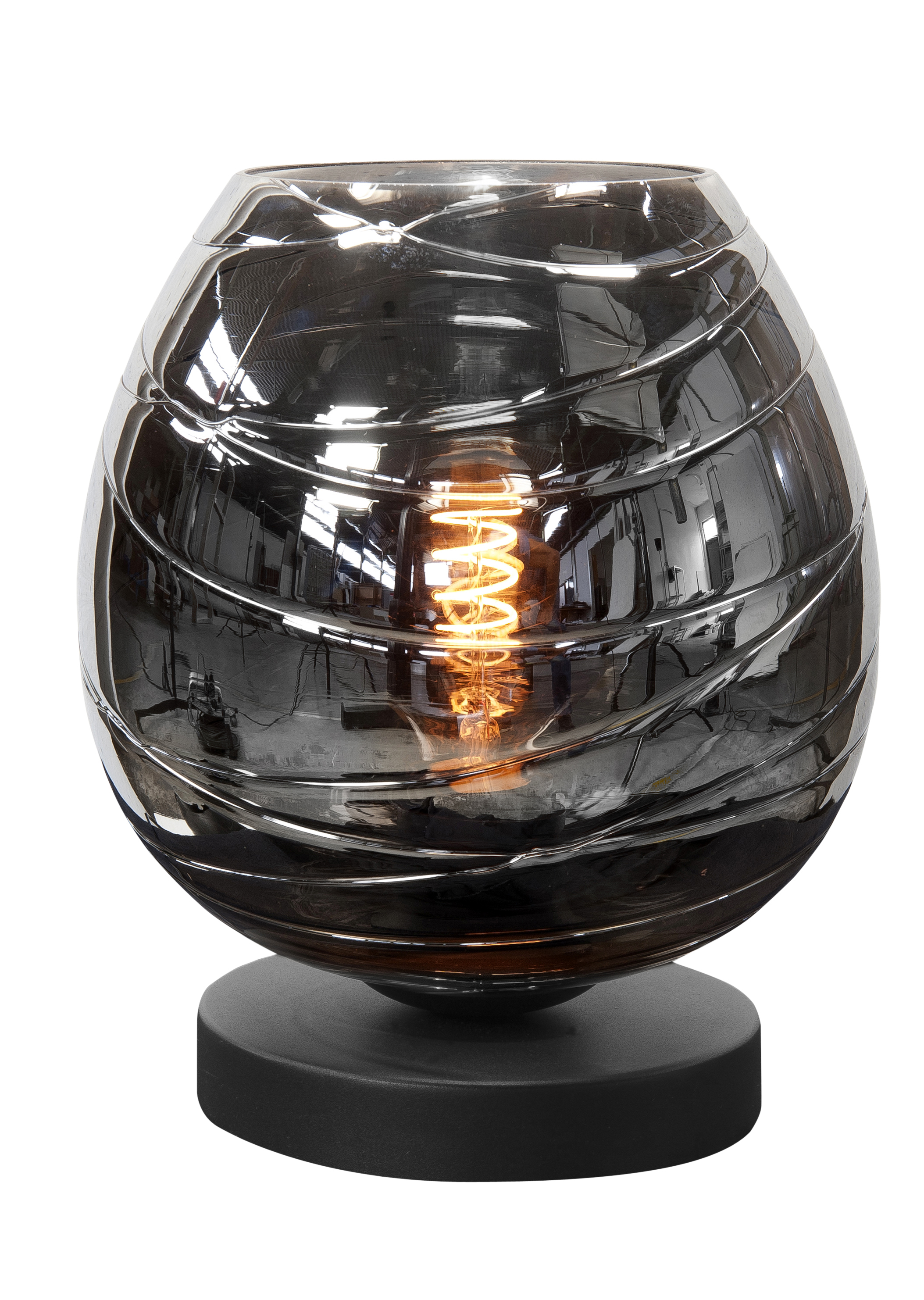 Tafellamp Fantasy zwart + smoke glas