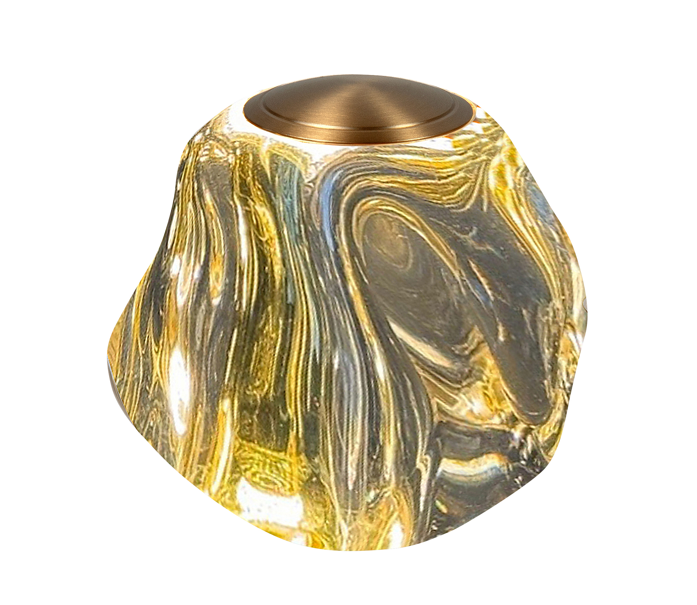 Tafellamp Melina zwart + messing + amber acryl