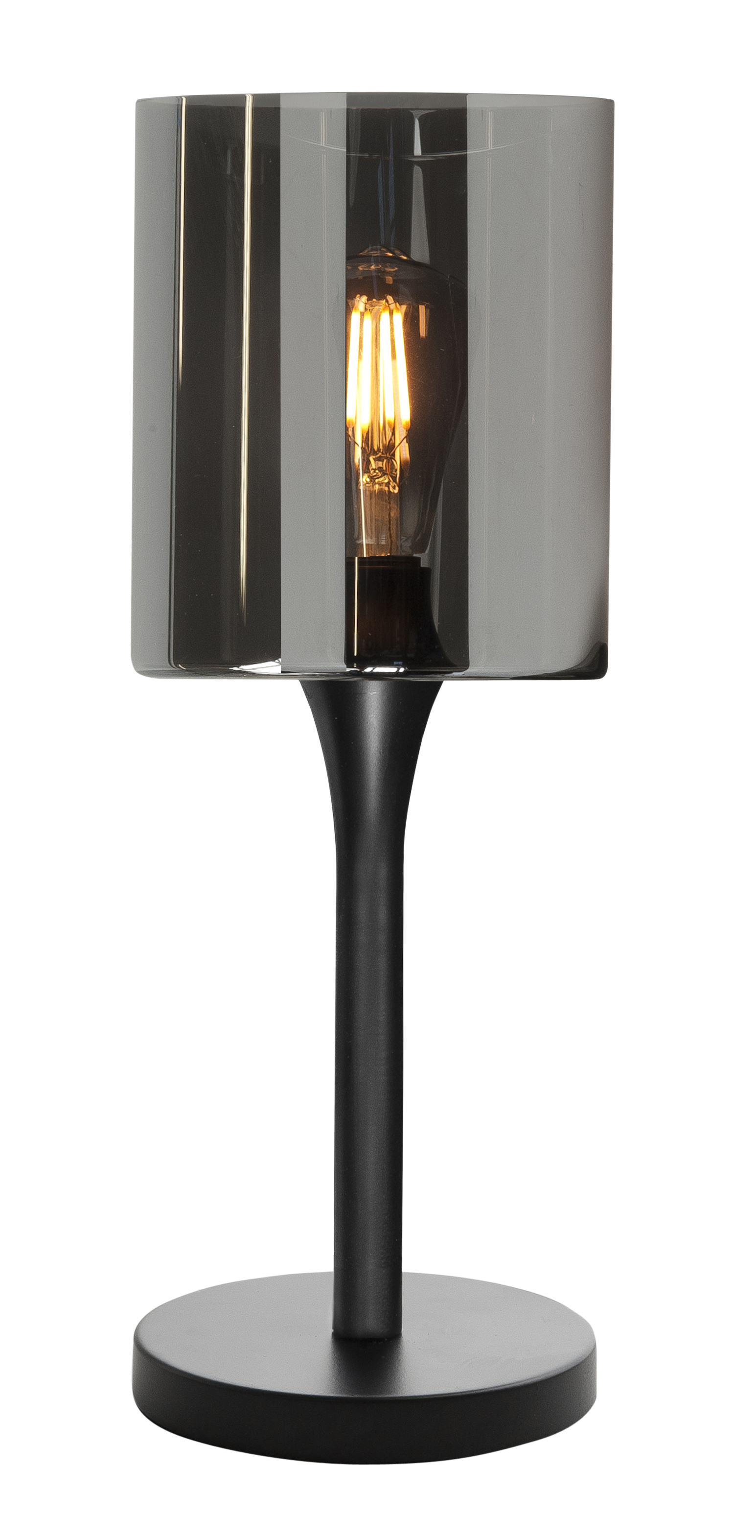 Tafellamp Diverso zwart + smoke glas