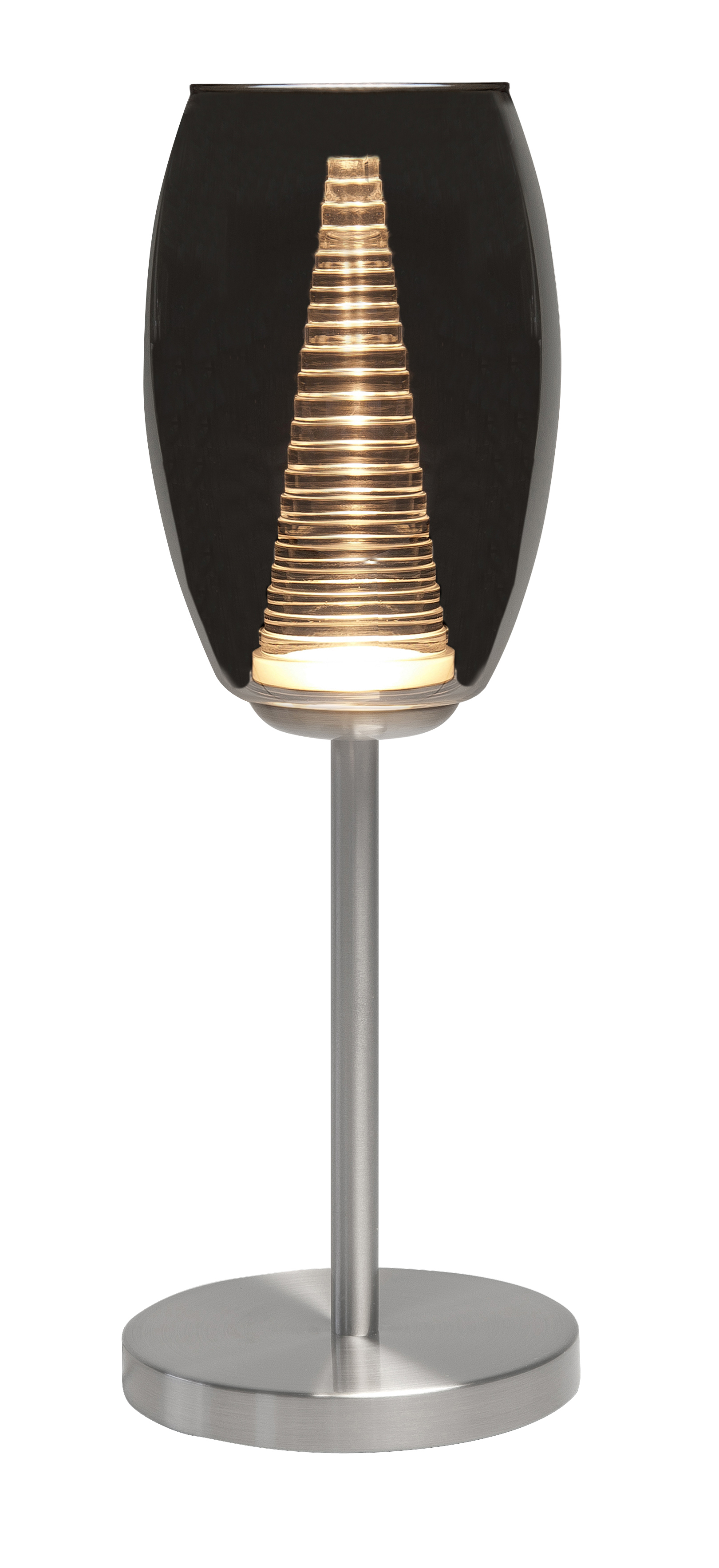 Tafellamp Nebula nikkel + smoke glas