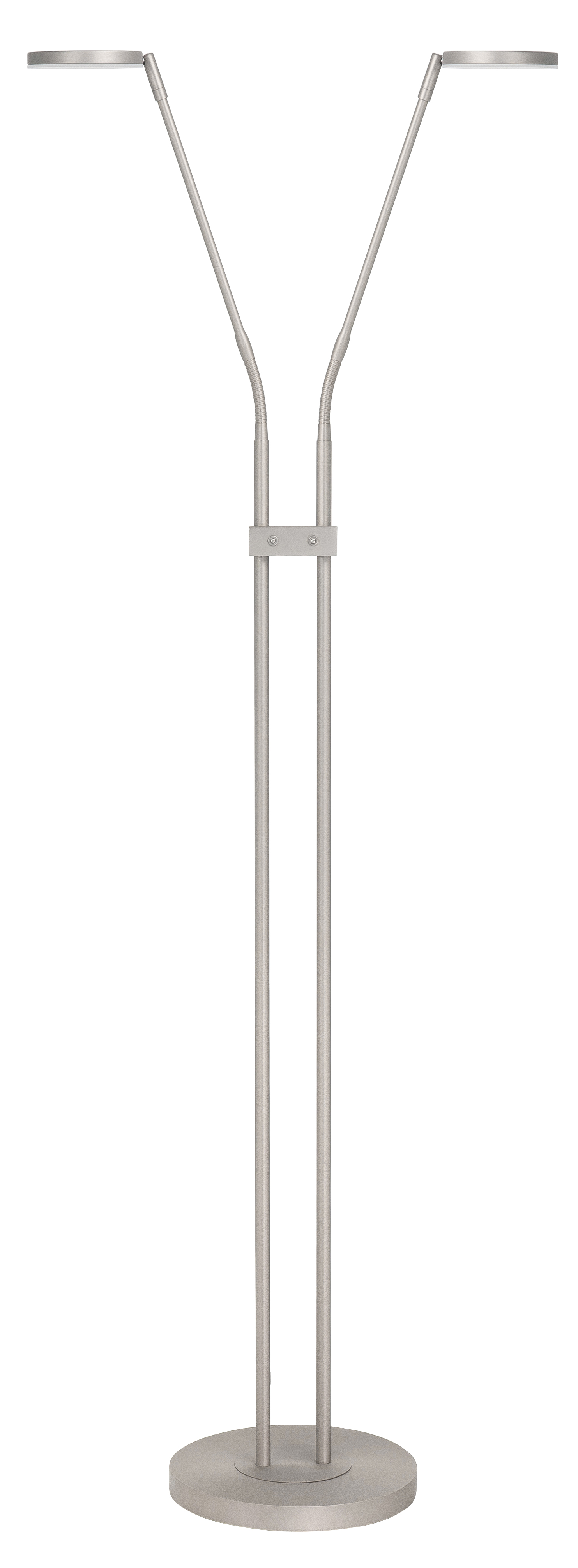 Vloerlamp Palma nikkel 2 lichtpunten