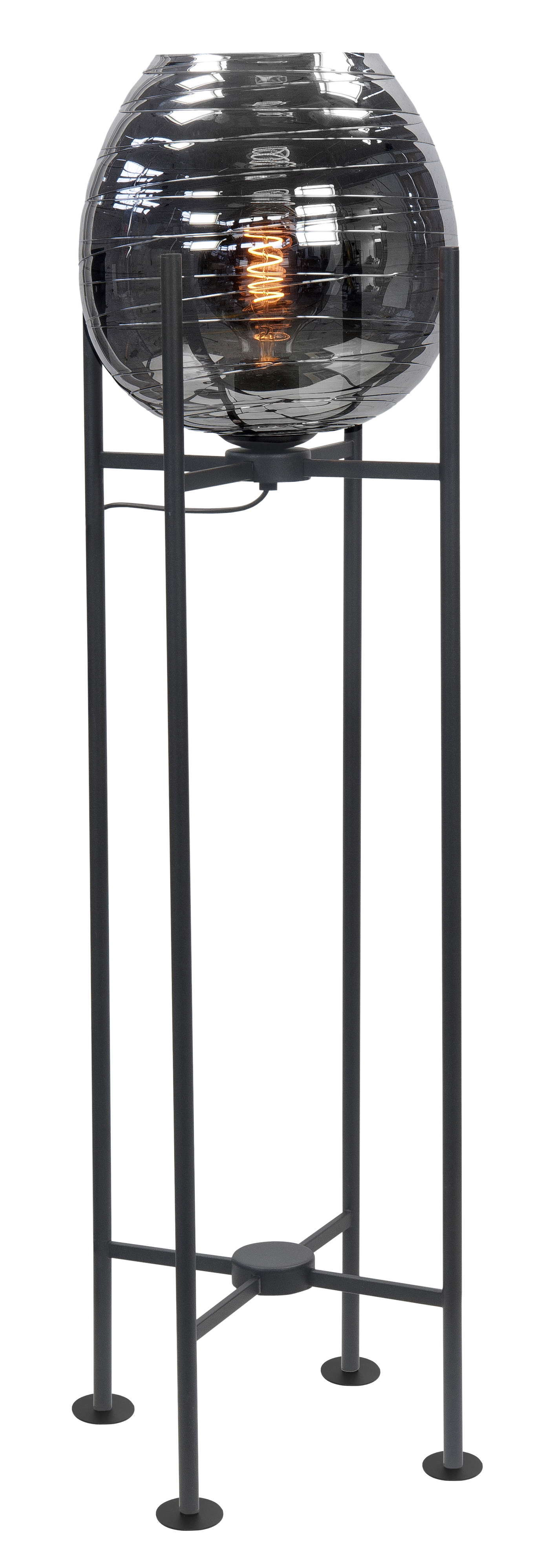 Vloerlamp Fantasy zwart + smoke glas 26cm