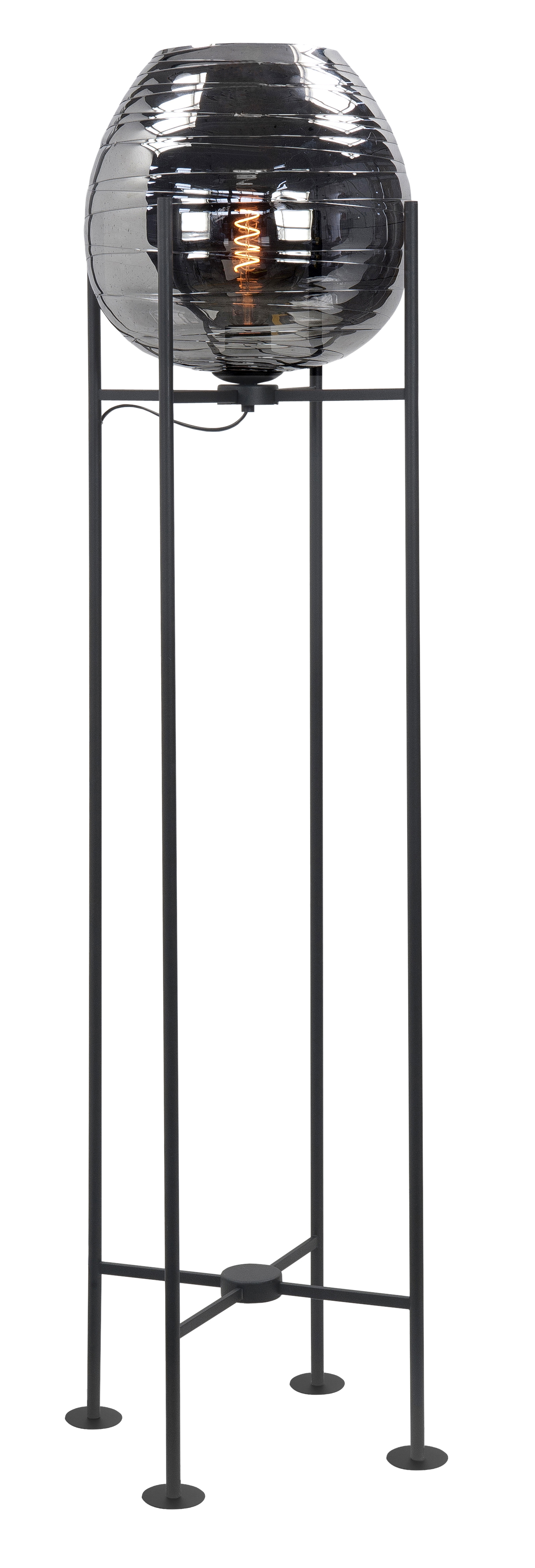 Vloerlamp Fantasy zwart + smoke glas 32cm