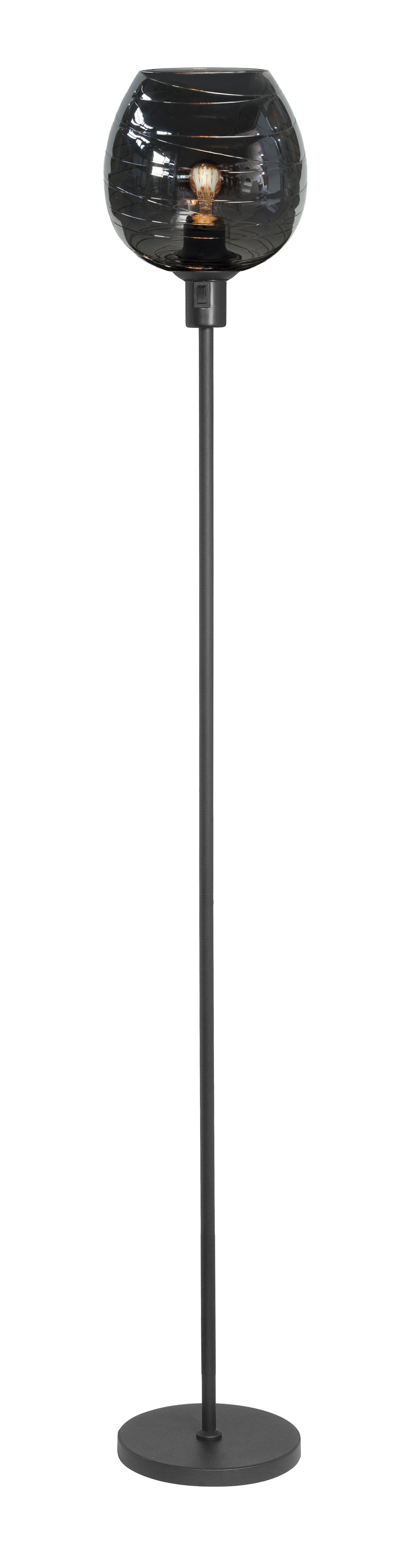 Vloerlamp Fantasy Apple zwart + smoke glas