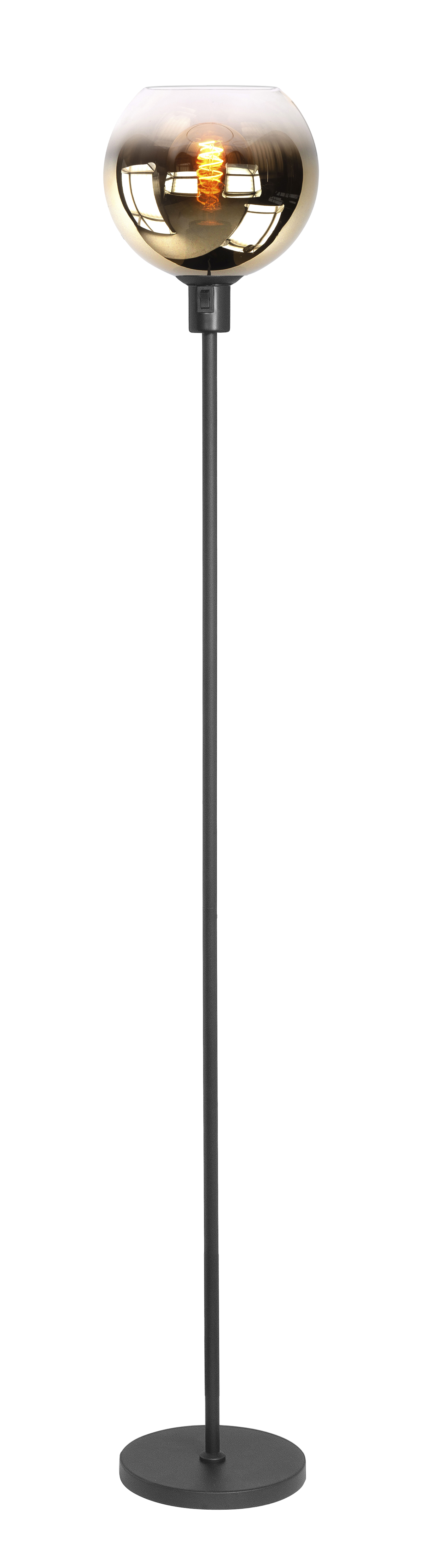 Vloerlamp Fantasy Globe zwart + goud glas