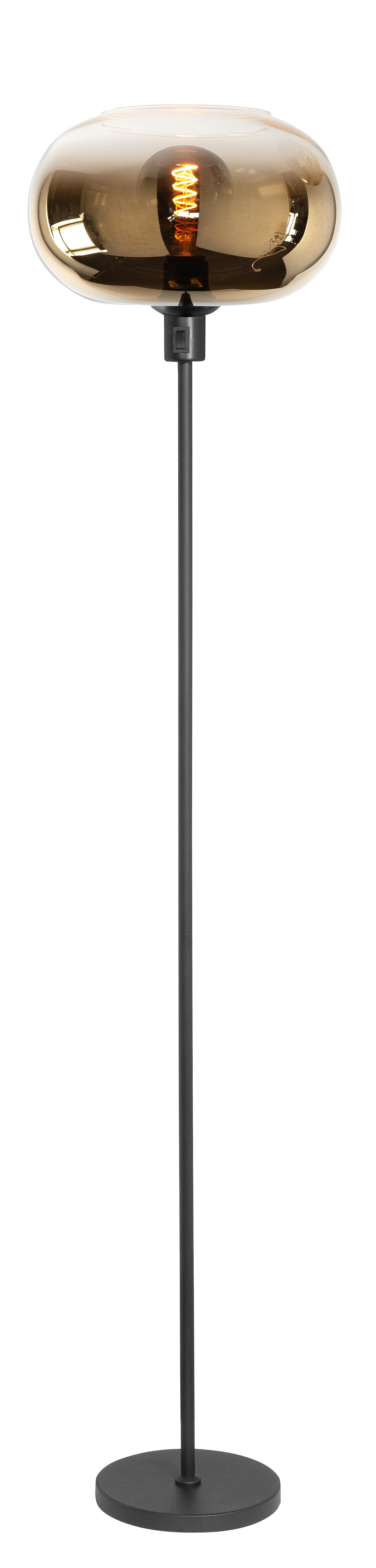 Vloerlamp Bellini zwart + goud glas