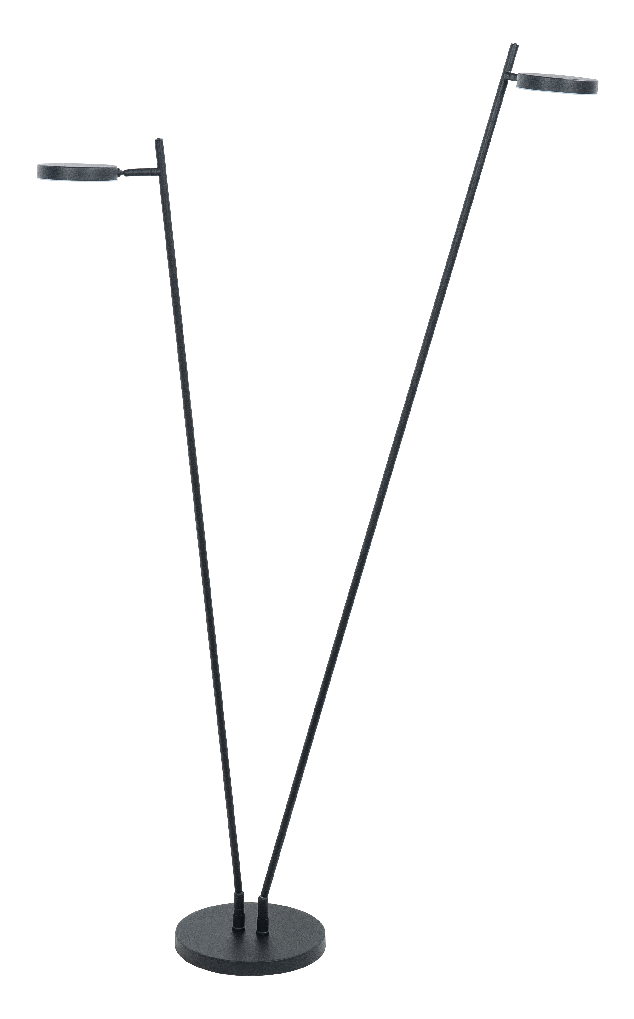 Vloerlamp Round Move zwart 2 lichtbronnen