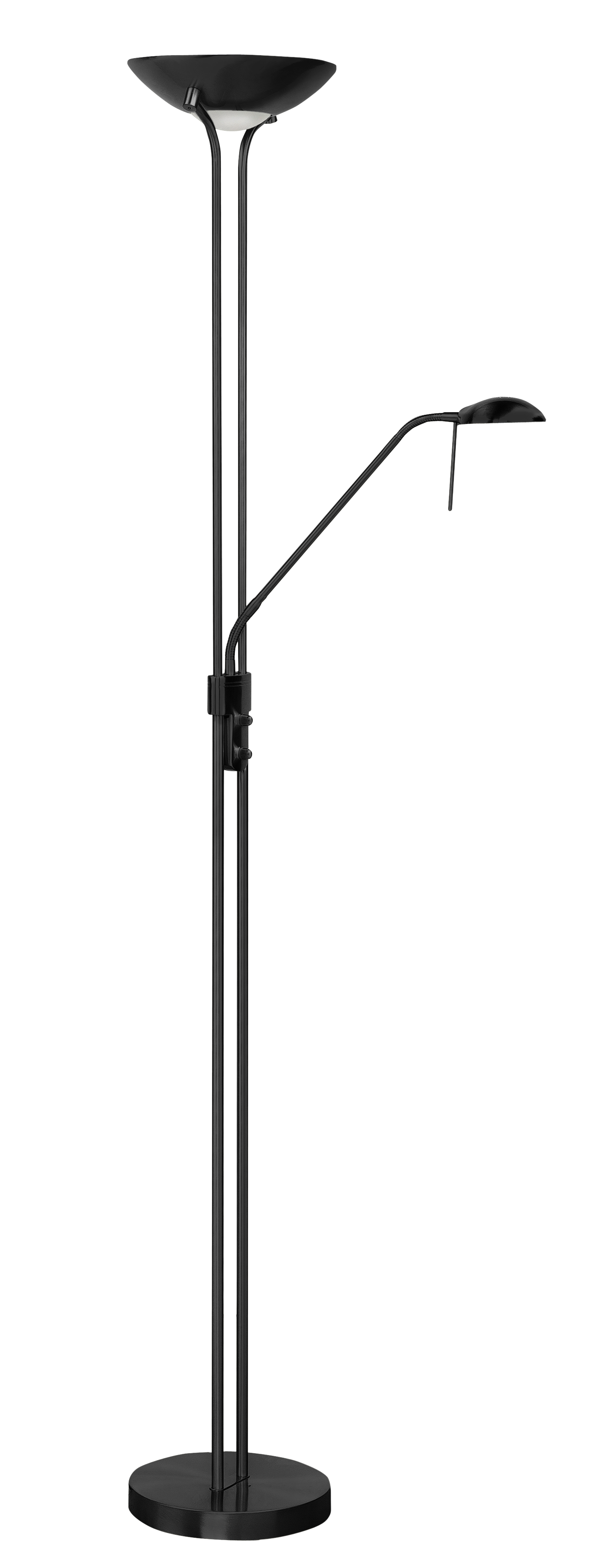 Vloerlamp Luna zwart met spot