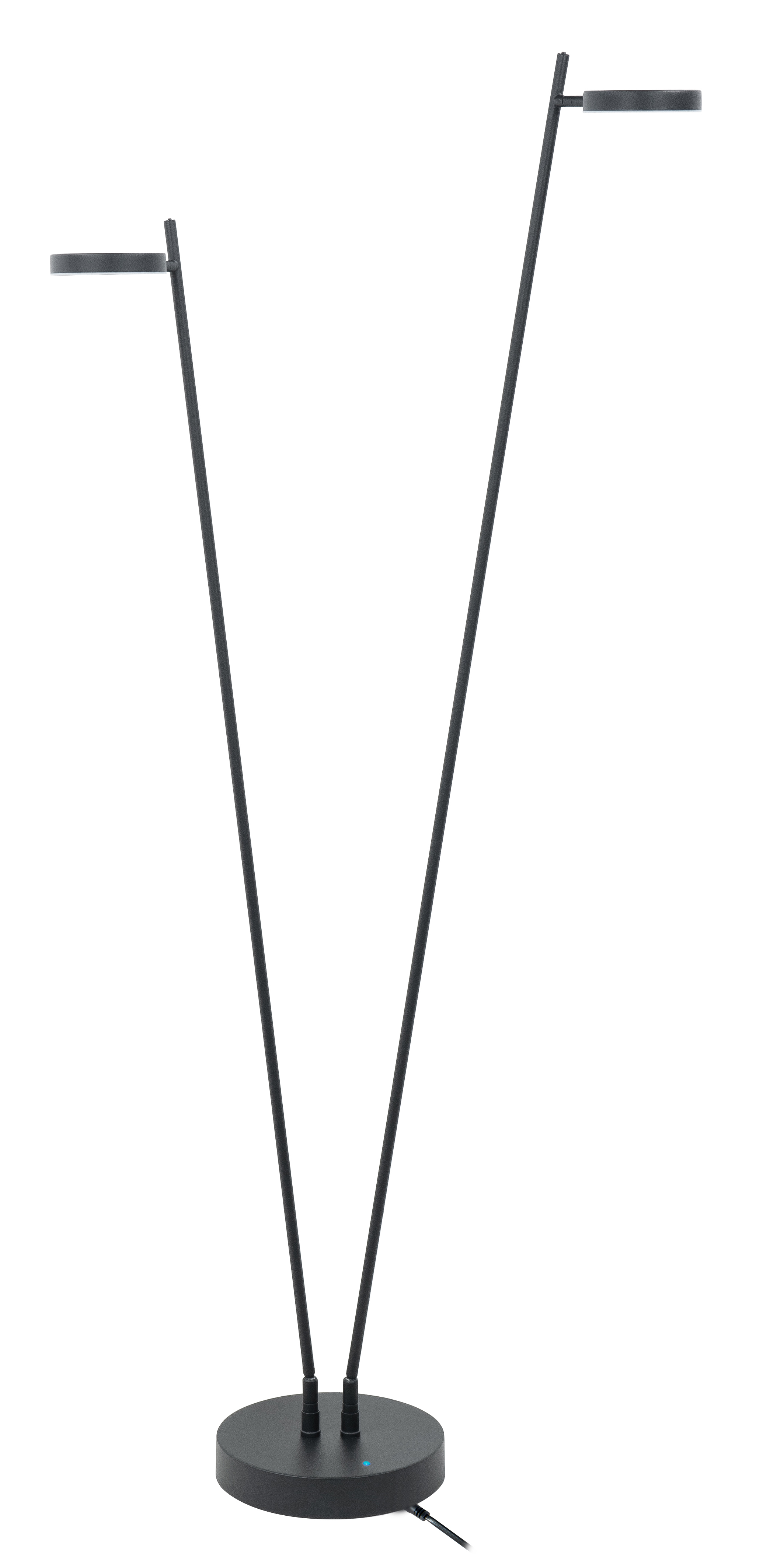 Vloerlamp Round Move + battery zwart 2 lichtpunten