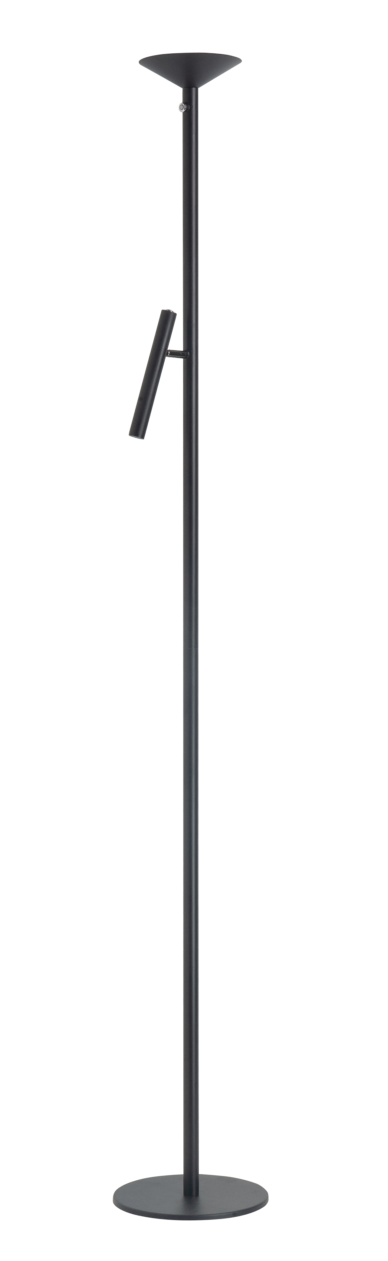 Vloerlamp Nero zwart met spot