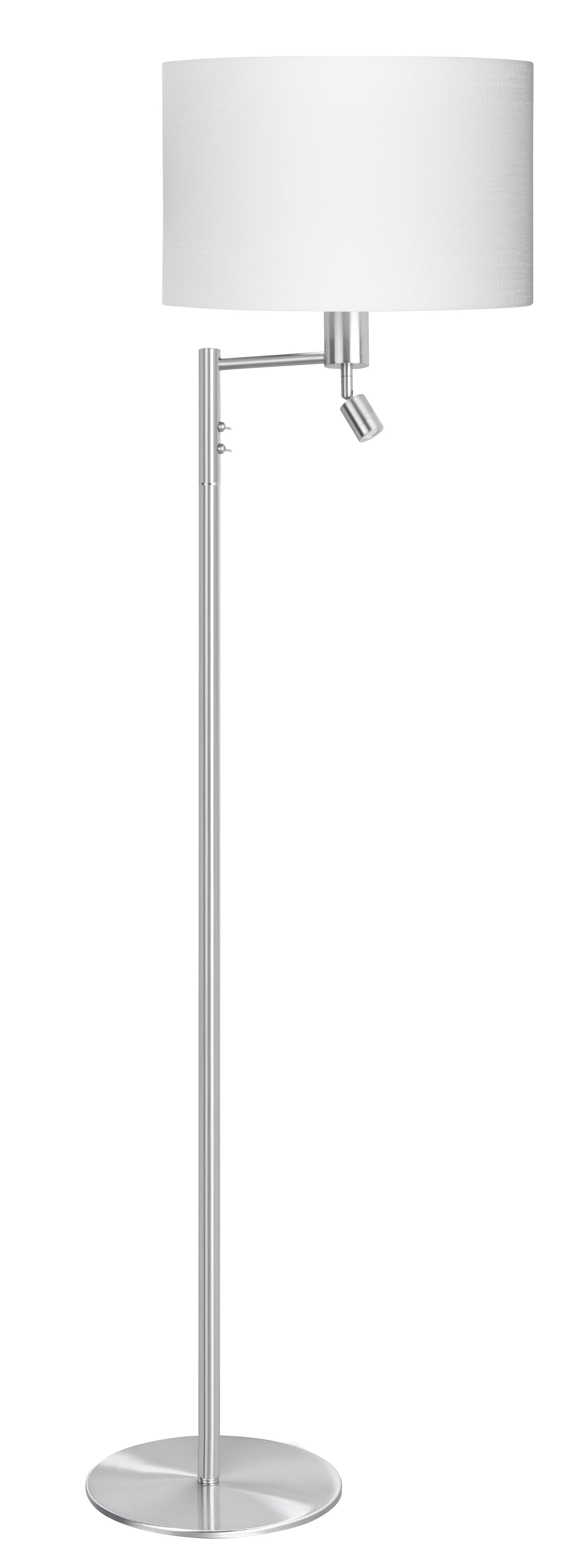 Vloerlamp Havana nikkel met spot