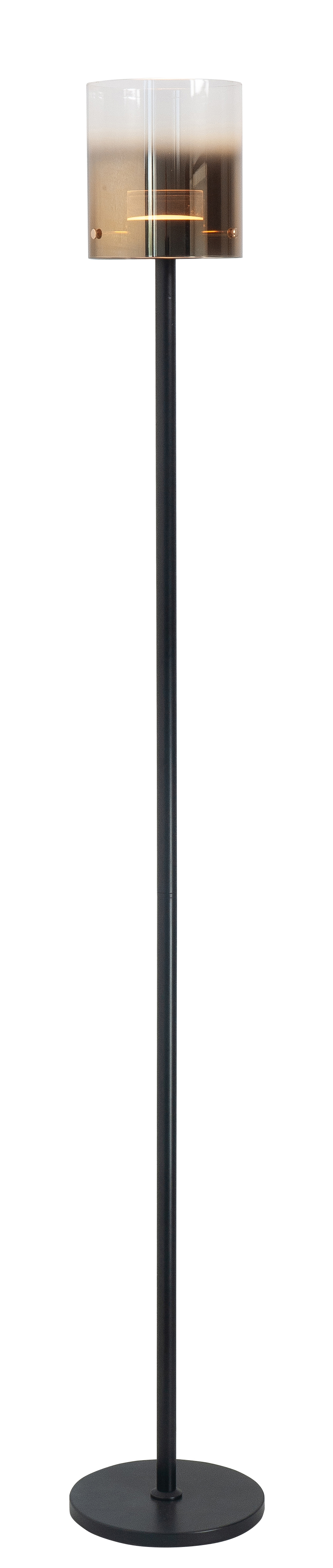 Vloerlamp Salerno zwart + goud glas