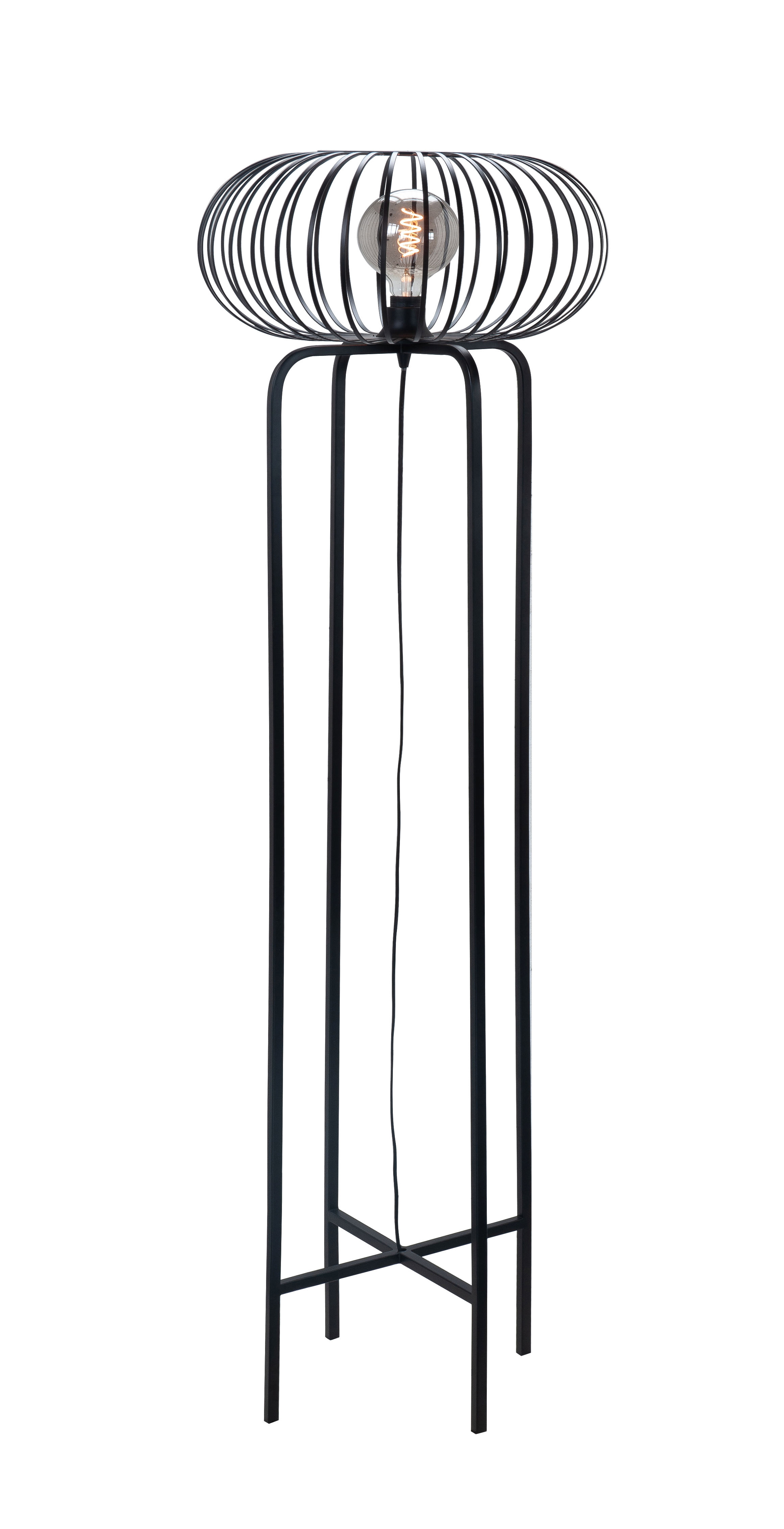 Vloerlamp Bolato zwart op standaard