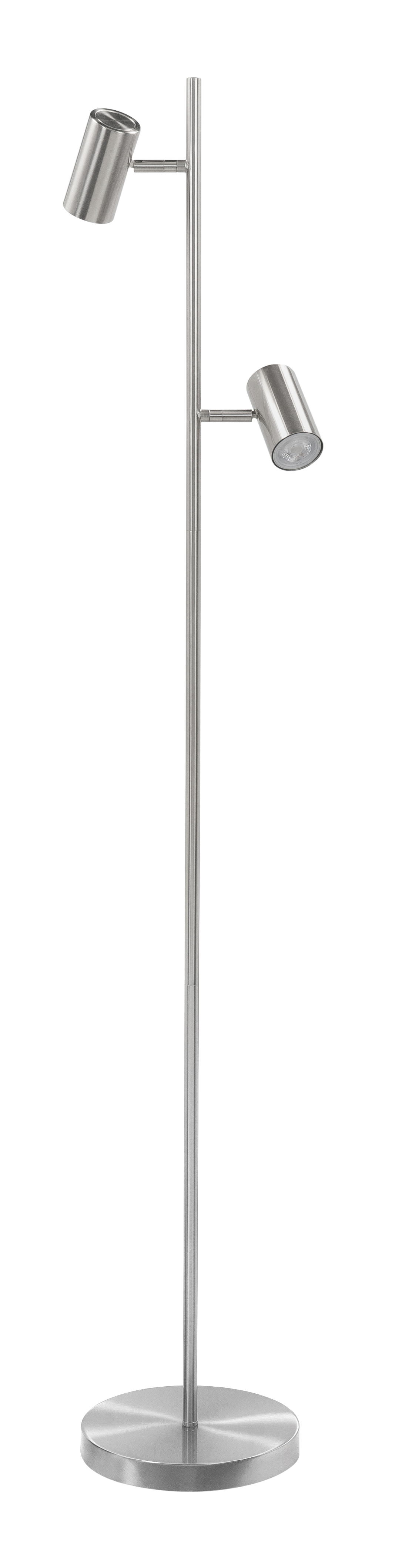 Vloerlamp Burgos nikkel 2 lichtpunten