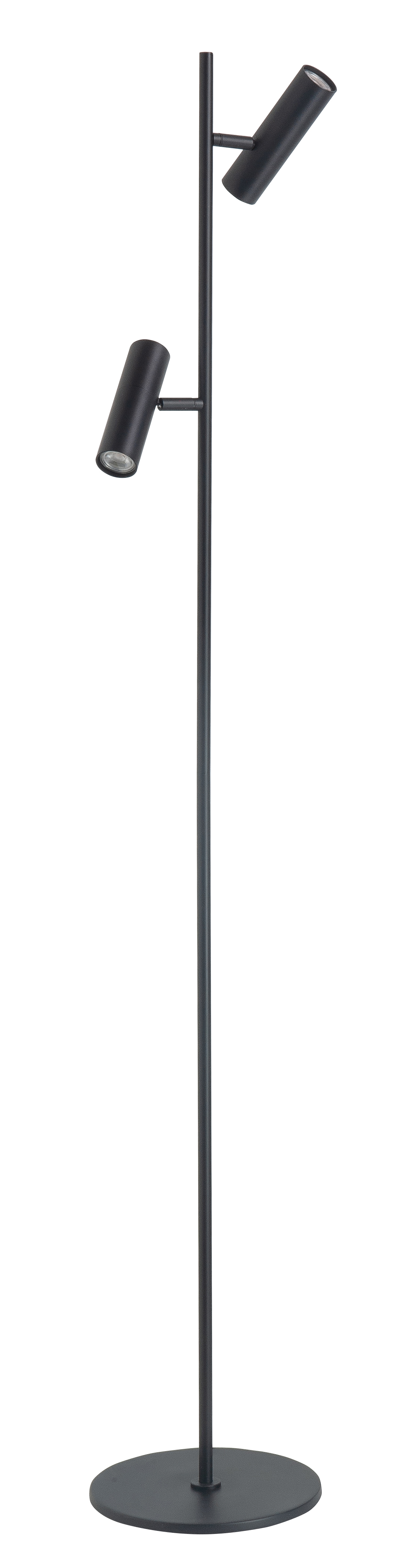 Vloerlamp Trend zwart 2 lichtpunten